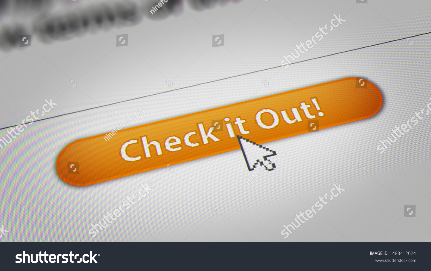 Mouse Cursor Clicking "Check it out " Button on Screen Monitor #1483412024