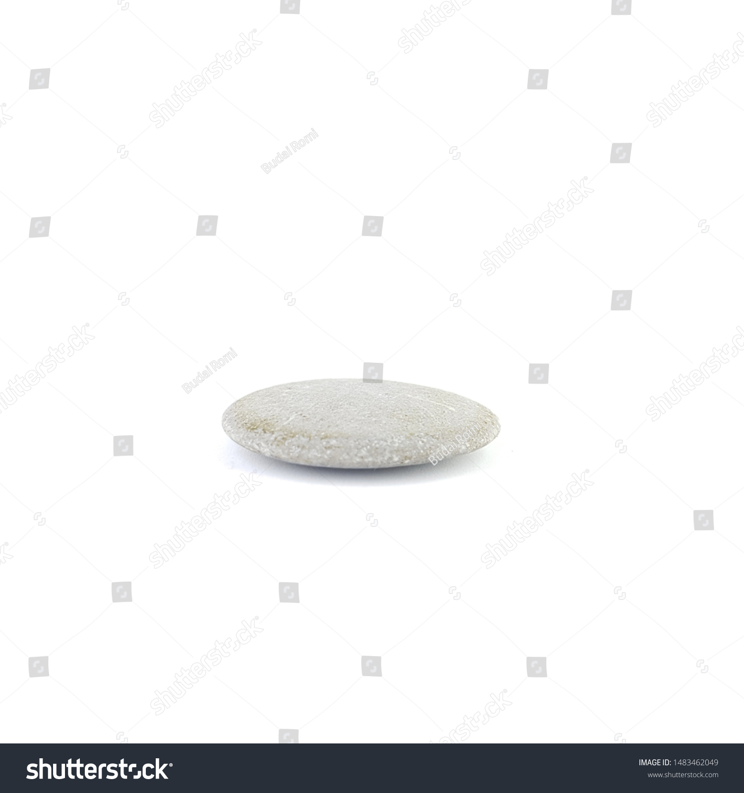 Isolated stone on white background macro single object #1483462049