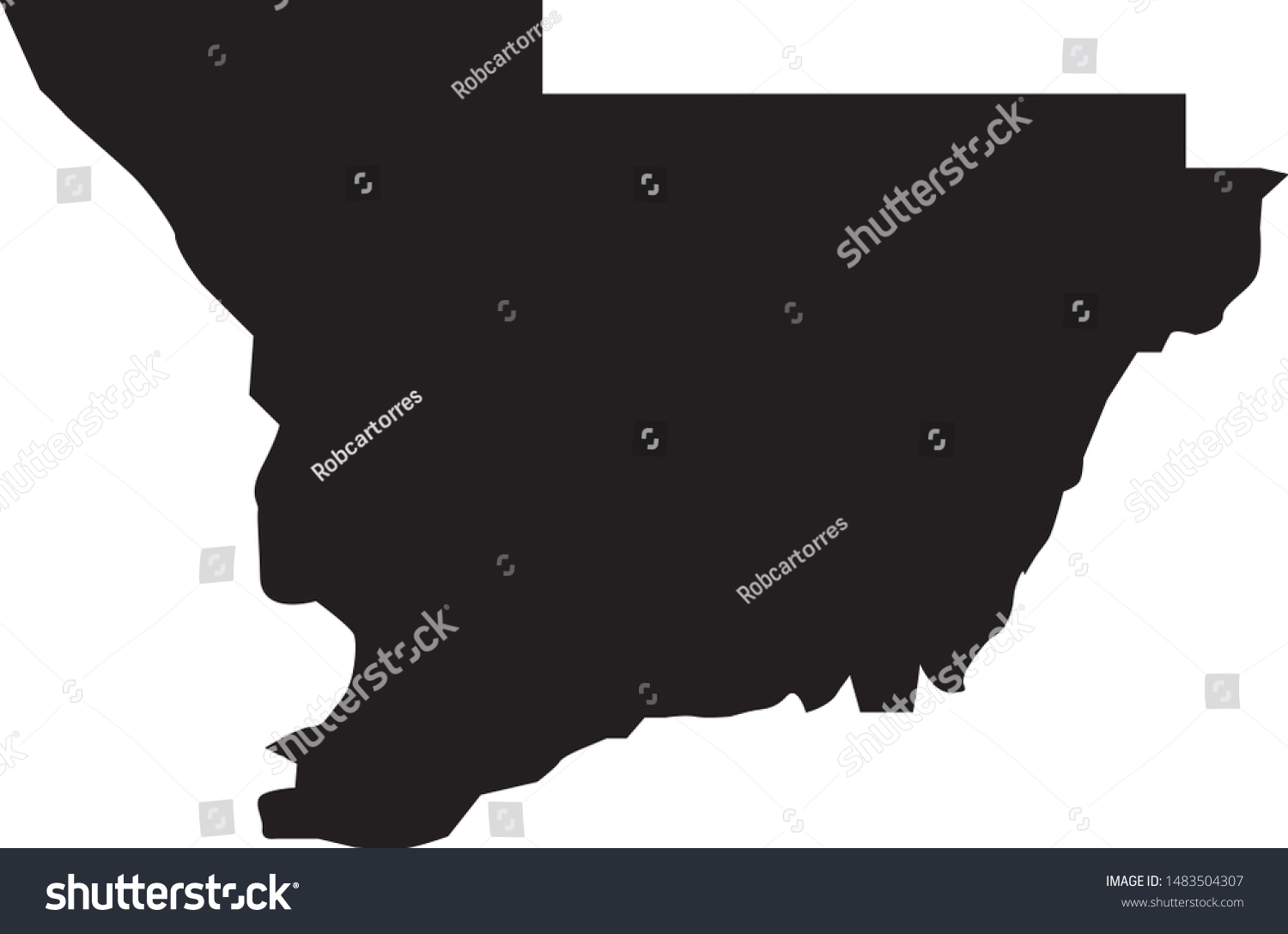 map of Muscogee county in georgia state in usa - Royalty Free Stock ...