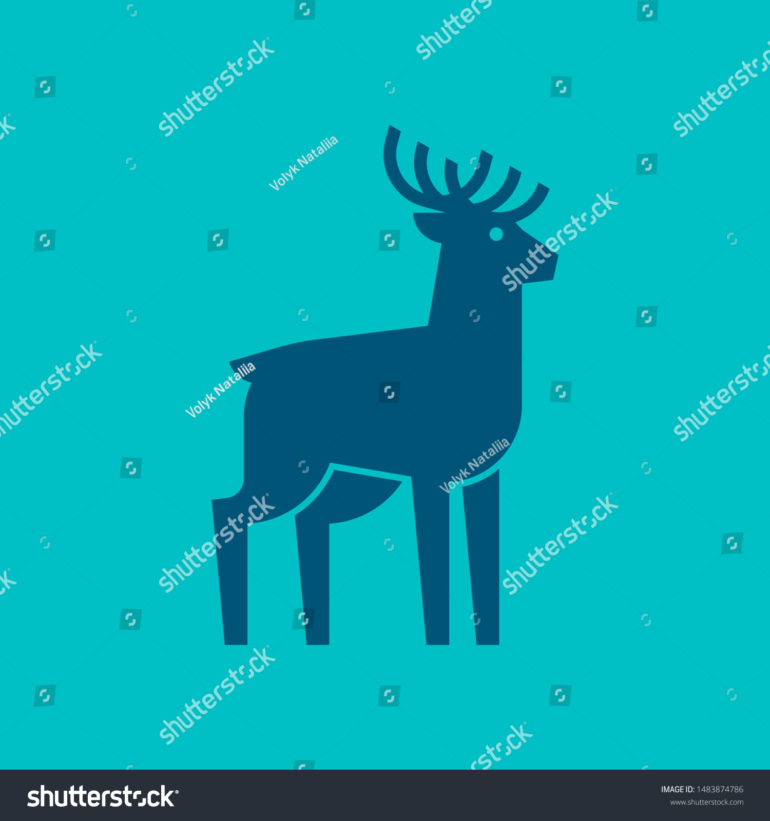 Deer Logo Icon Design Template Elements Royalty Free Stock Vector 1483874786 