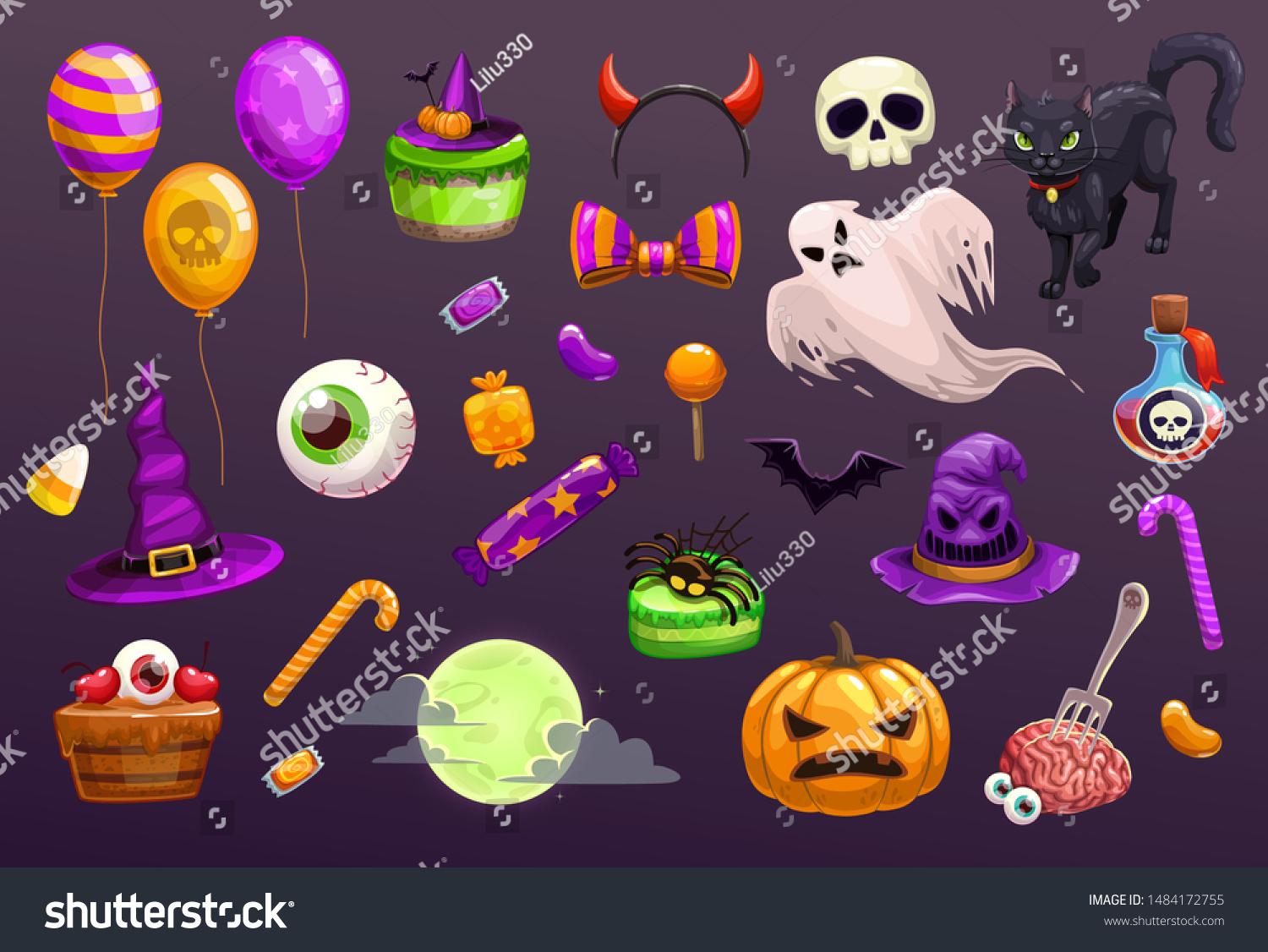 halloween-items-set-spooky-elements-for-royalty-free-stock-vector