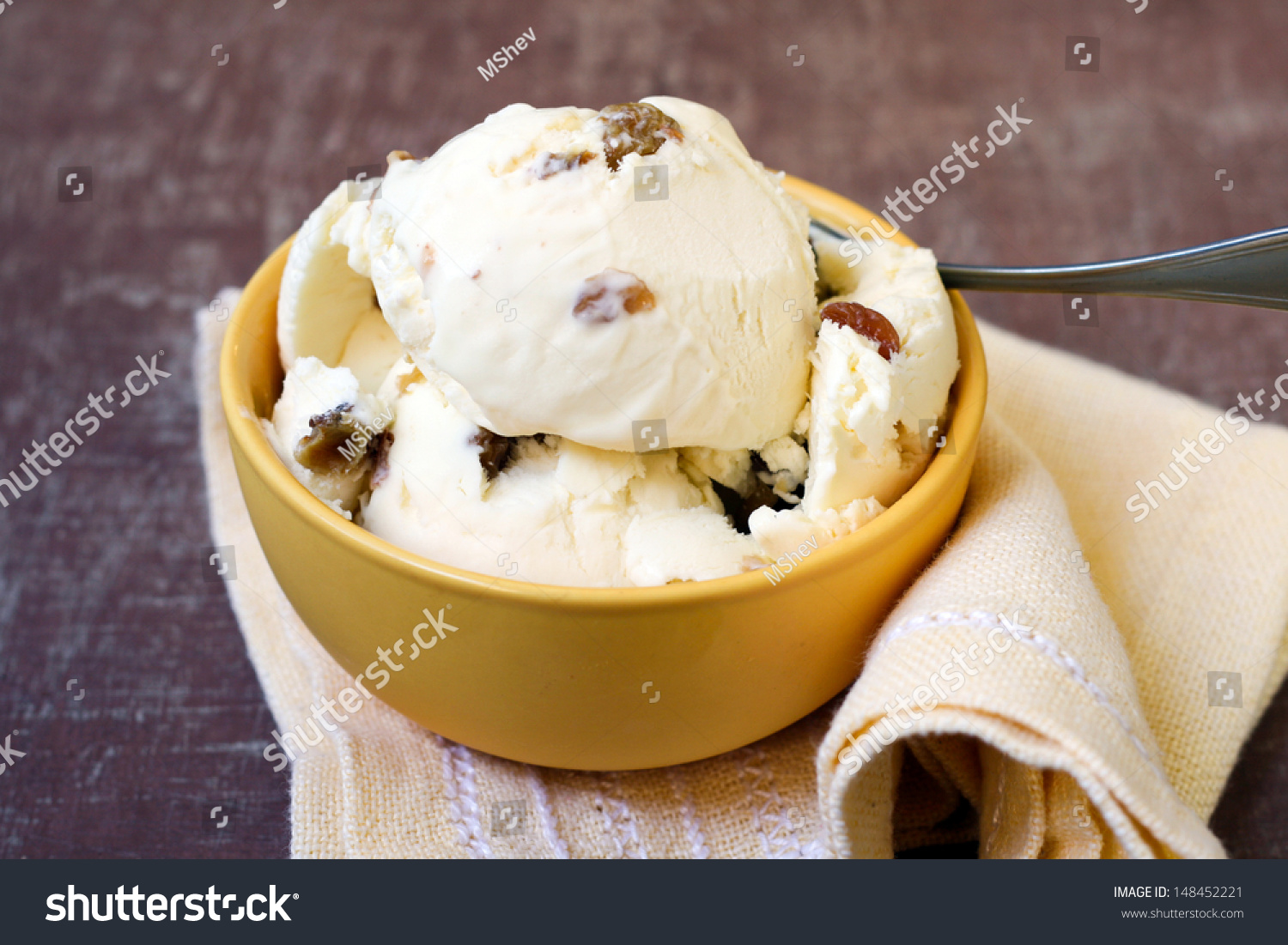 Homemade rum raisin ice cream #148452221