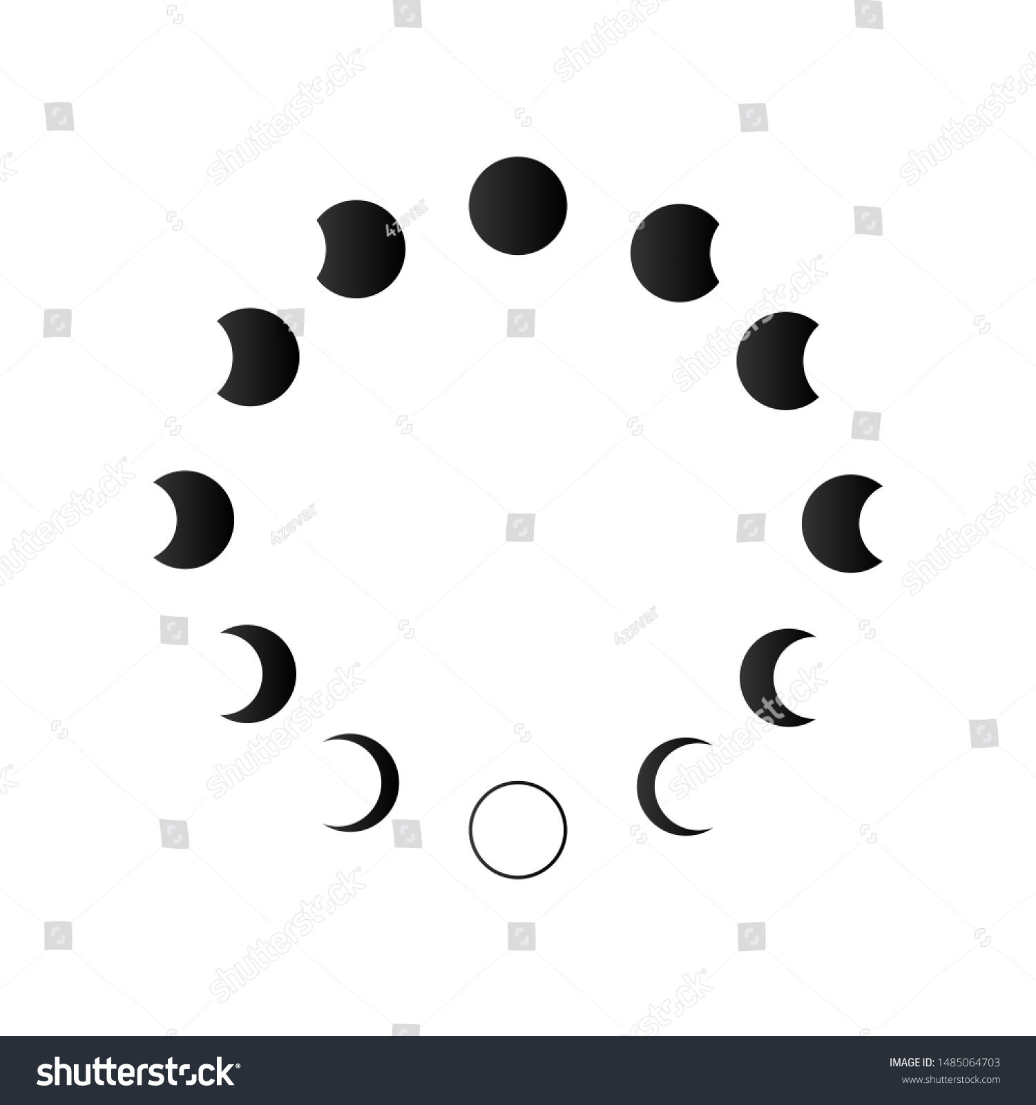 Phases of solar and lunar eclipse . Vector icon - Royalty Free Stock ...