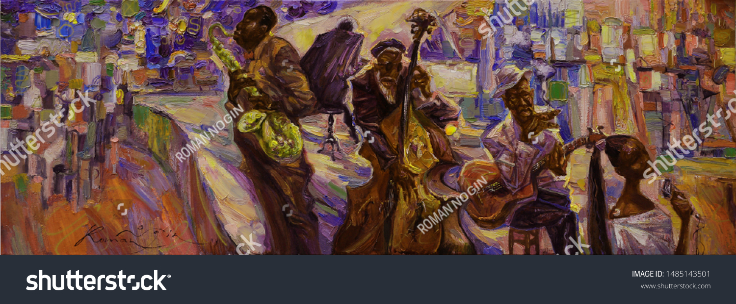  singer, jazz club, saxophonist, jazz band, oil painting, artist Roman Nogin, series "Sounds of Jazz."looking for partnerships with artdillers- contact facebook #1485143501
