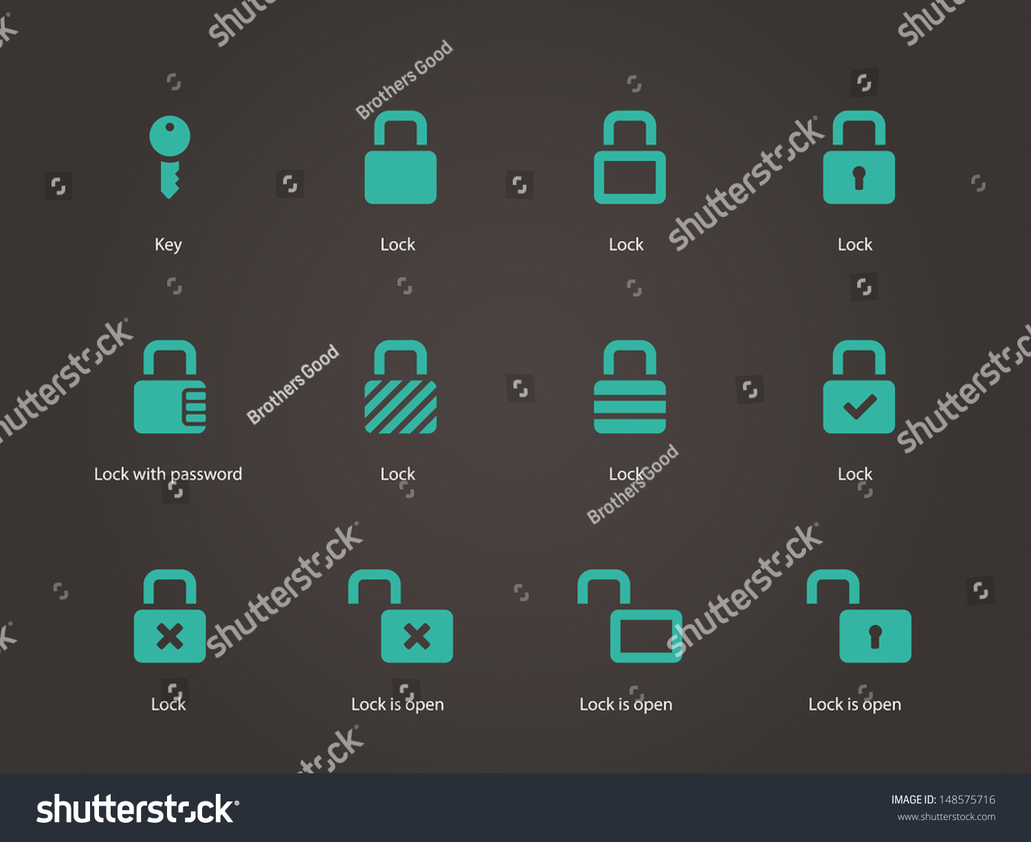 Locks icons. Vector illustration. - Royalty Free Stock Vector 148575716 ...