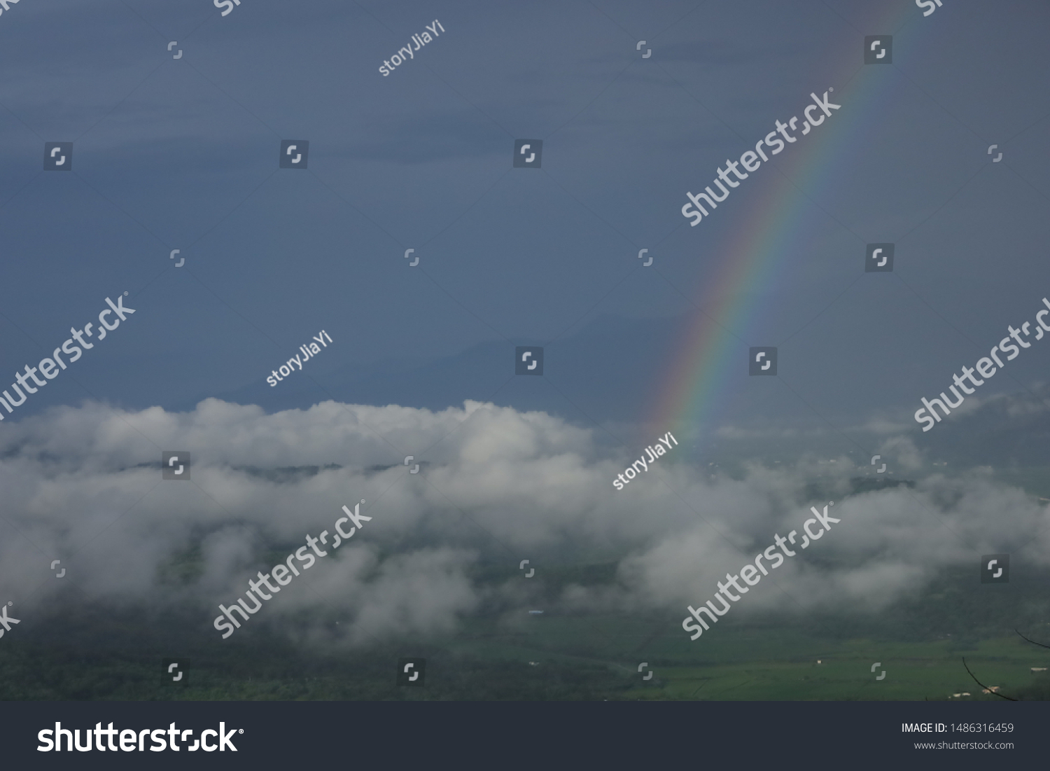 Rainbow sky, cloudy, cloudy, rainy #1486316459