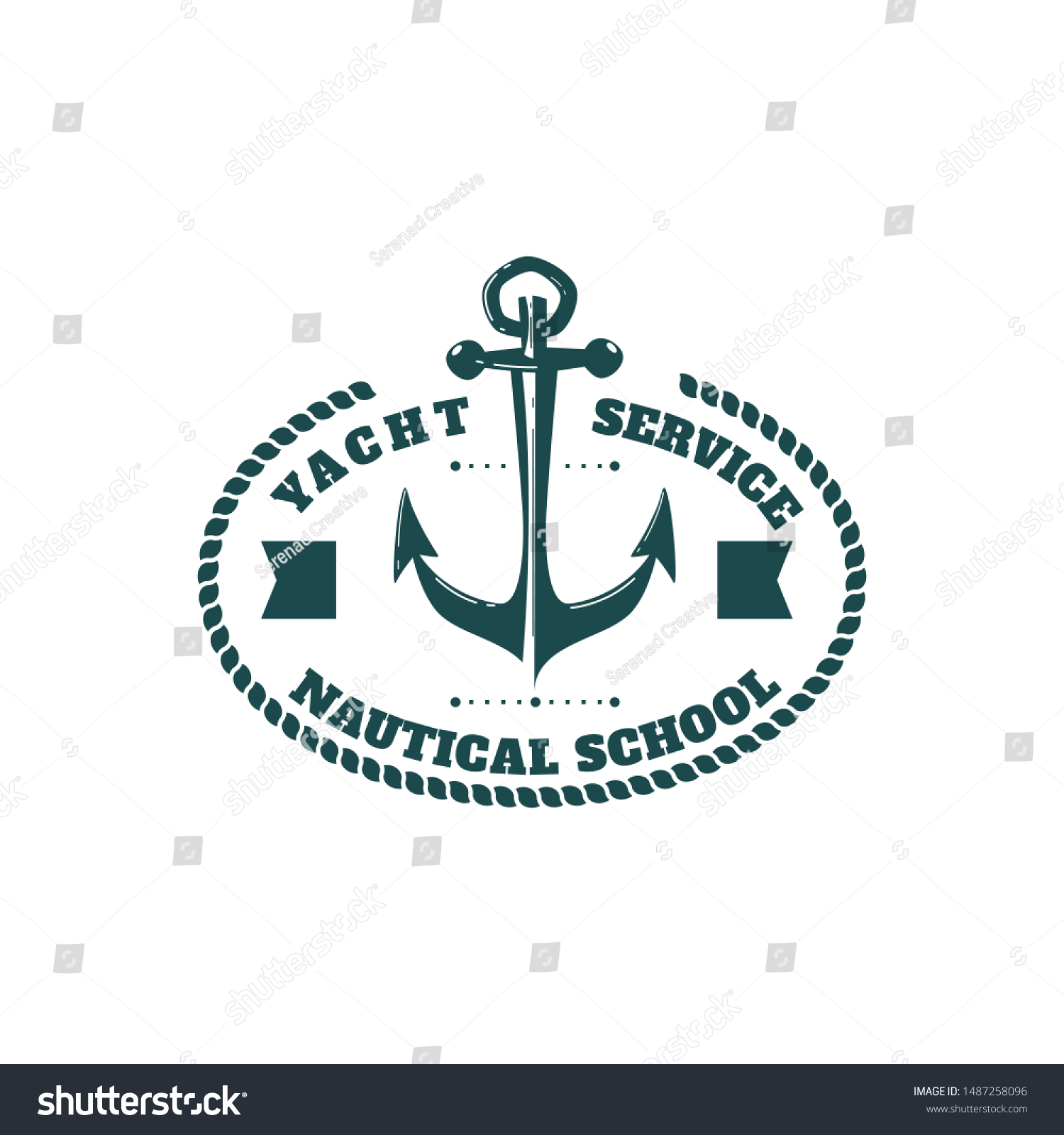 Vector ship and repair logo combination. Boat - Royalty Free Stock ...