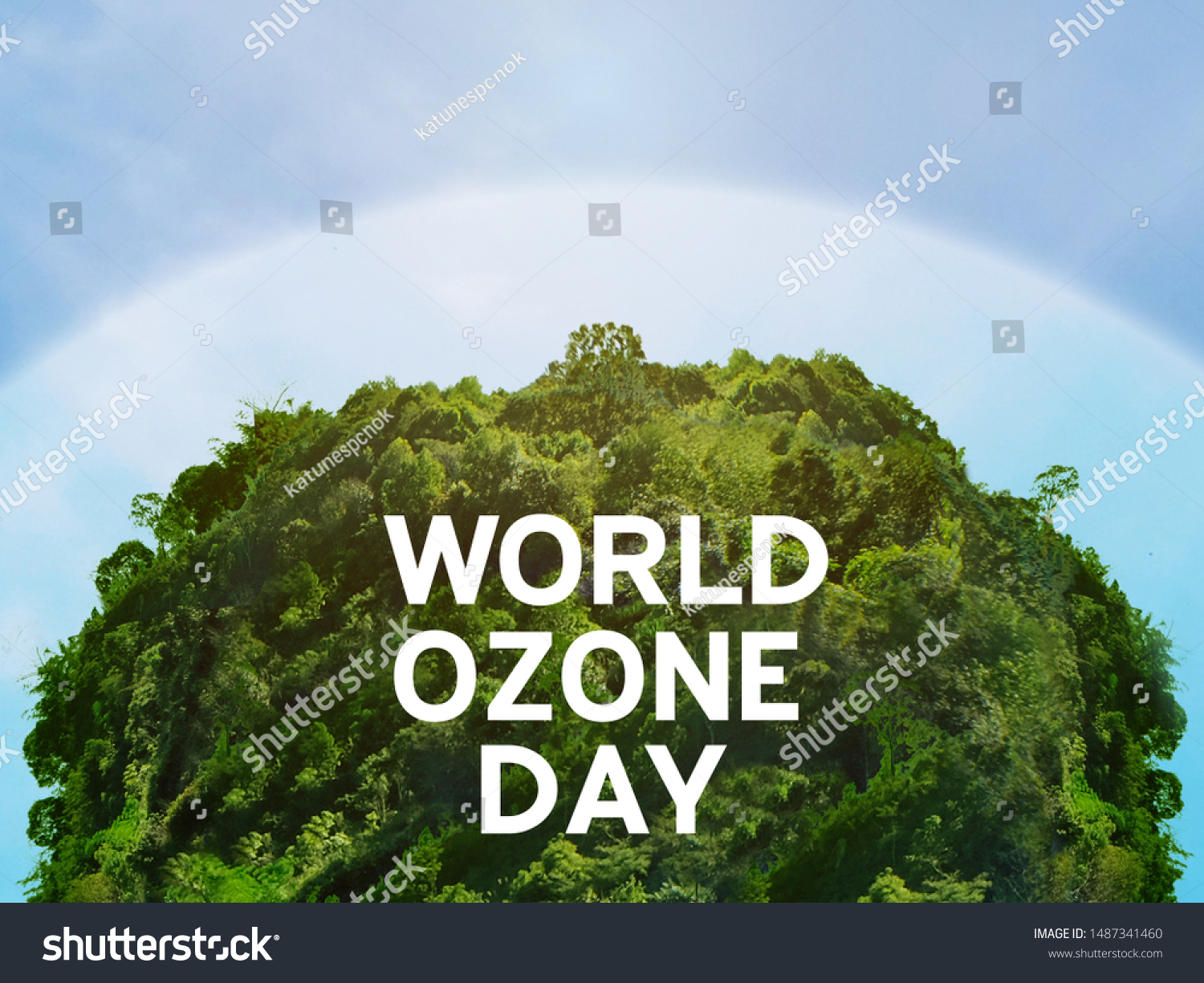 View of edge protect layer of natural circular shape. /World ozone day and conserve nature concept. #1487341460