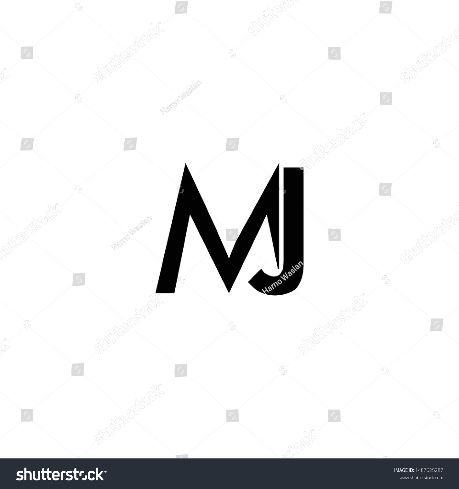 Mj Initial Letter Logo Vector Royalty Free Stock Vector 1487625287 1855