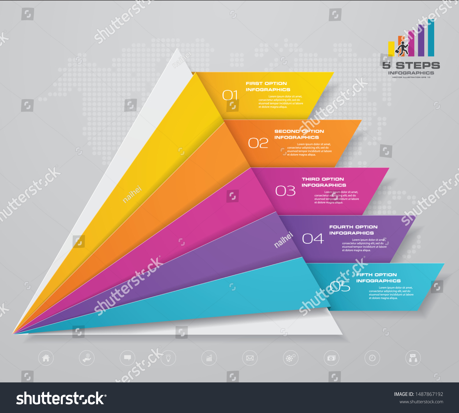 5 Steps Pyramid With Free Space For Text On Each Royalty Free Stock Vector 1487867192 4058