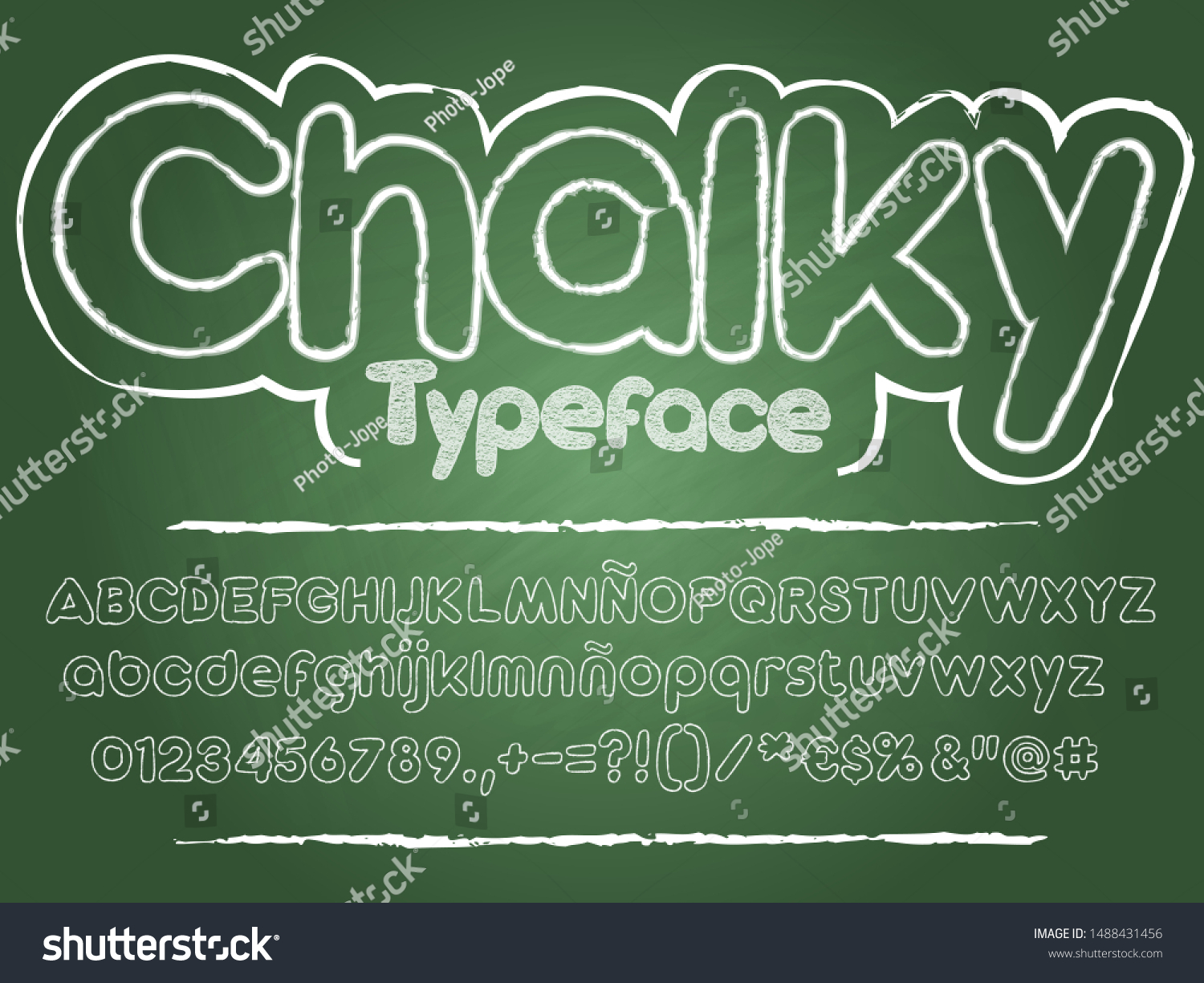 Chalk outline font. Handwritten sans serif - Royalty Free Stock Vector ...