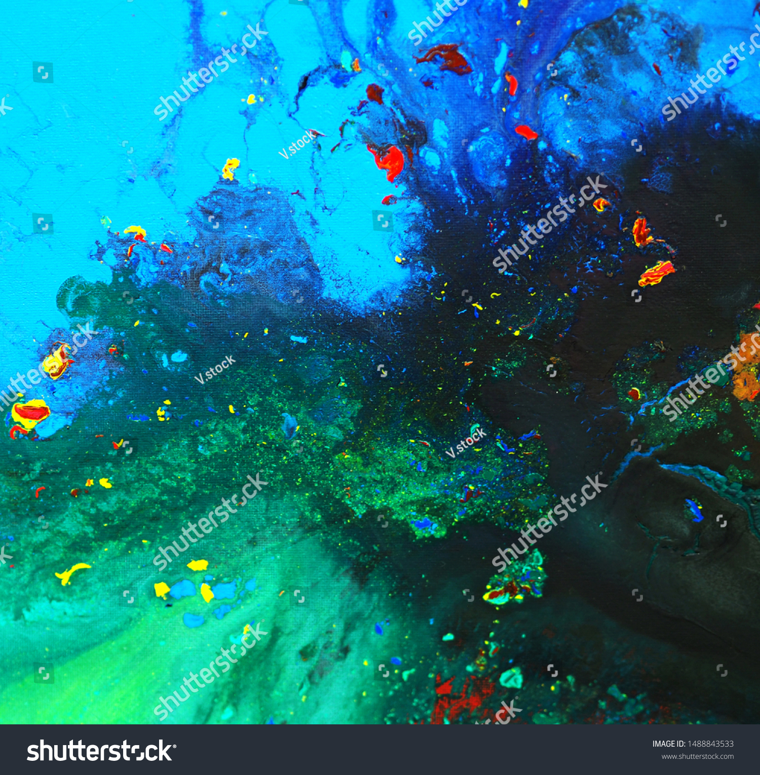 Hand draw oil painting colorful natural luxury. Abstract background.Marbleized effect.  #1488843533
