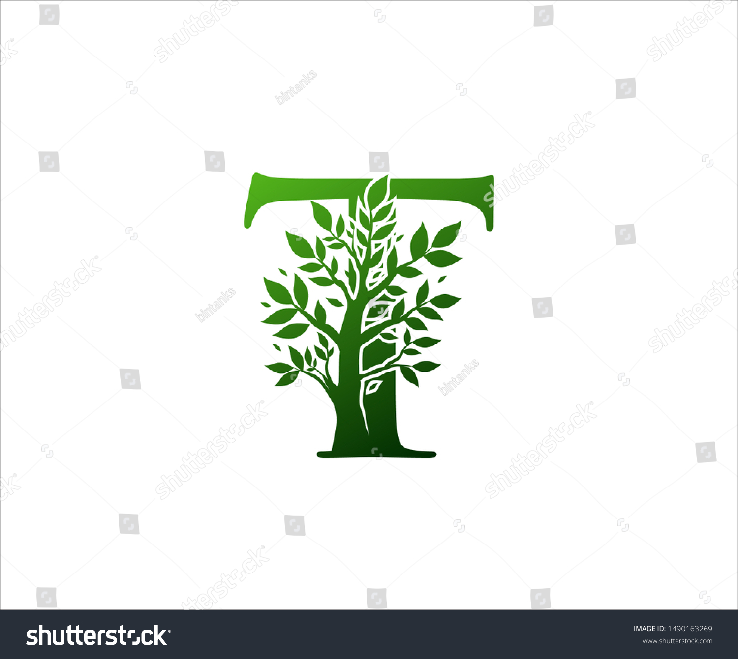 Green Letter T Nature Tree Logo Icon. - Royalty Free Stock Vector ...