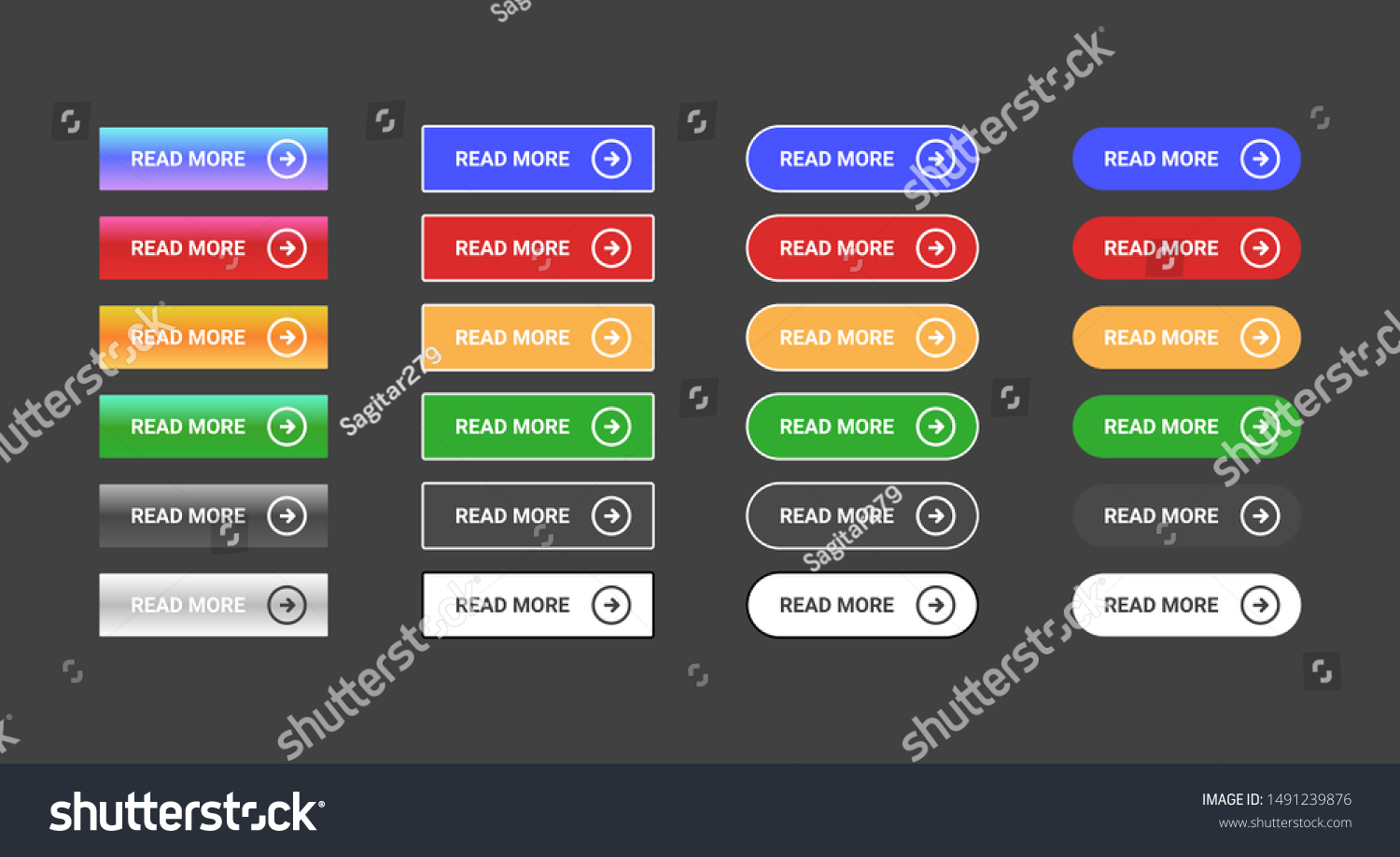 button set interface colorful with arrow - Royalty Free Stock Vector ...