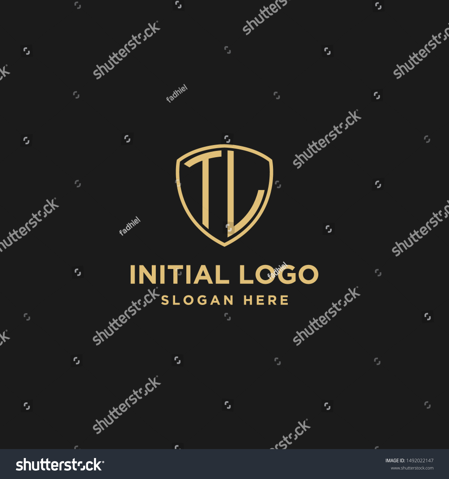 initials TL logo design template. shield. vector - Royalty Free Stock ...