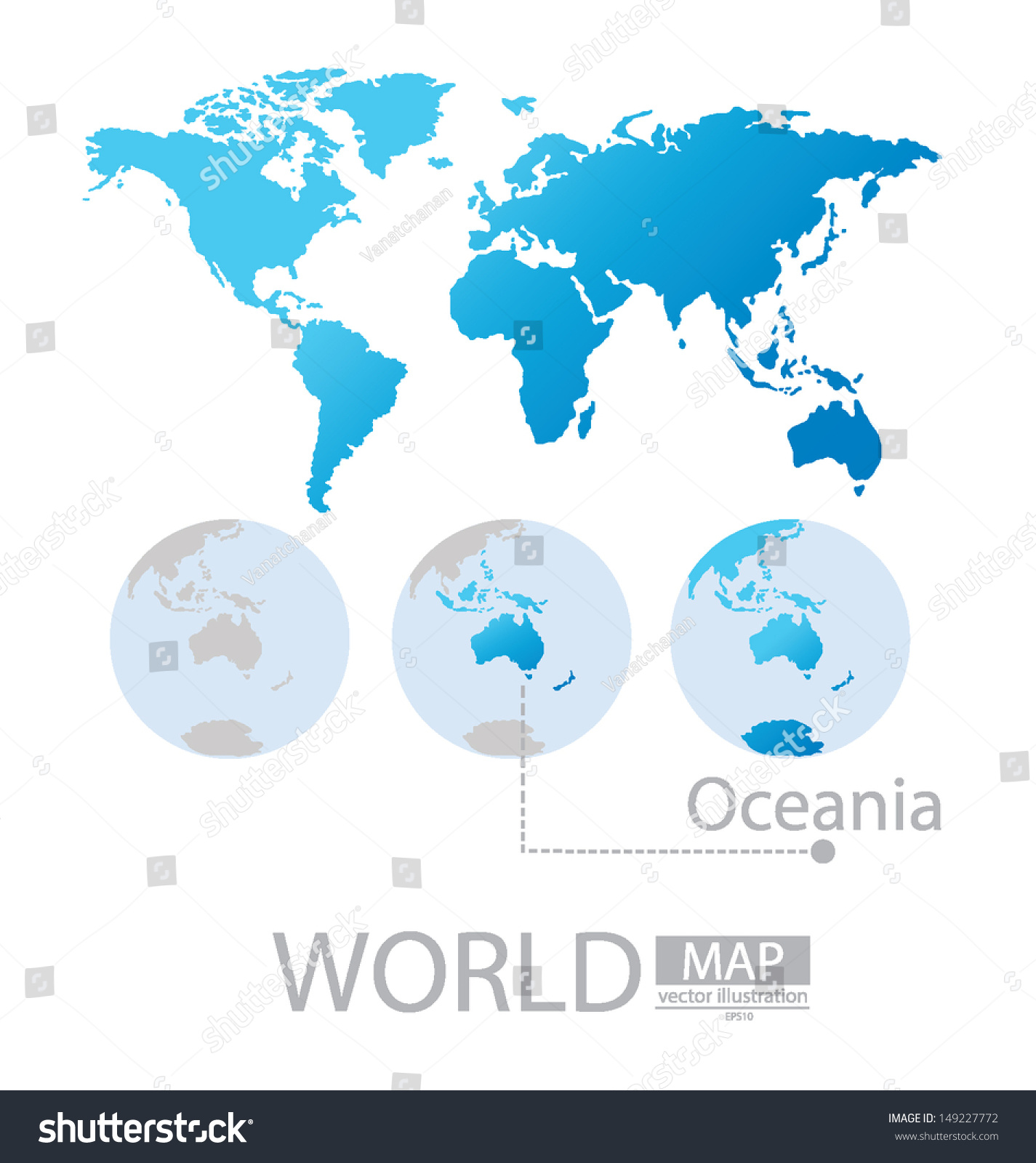 Oceania. World Map Vector Illustration - Royalty Free Stock Vector ...