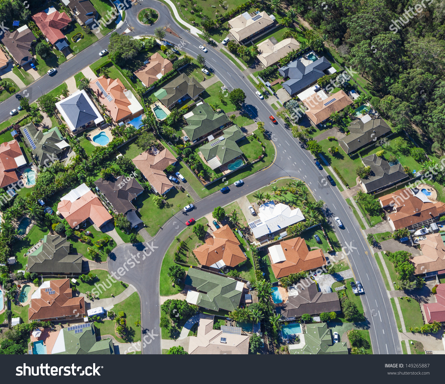 Aerial view of  australian suburban houses #149265887