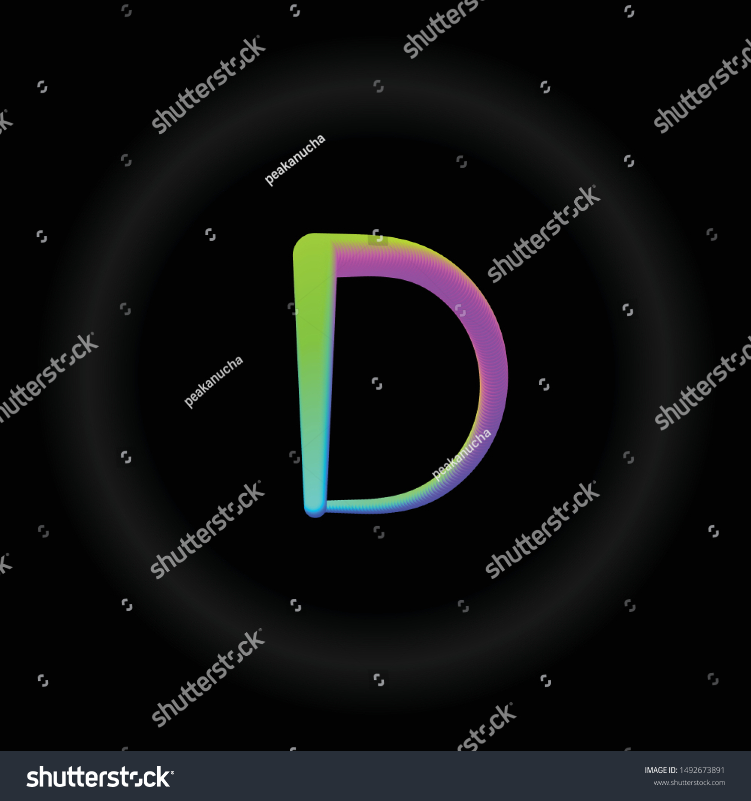 Typo D 3D Neon fonts modern alphabet letters and - Royalty Free Stock ...