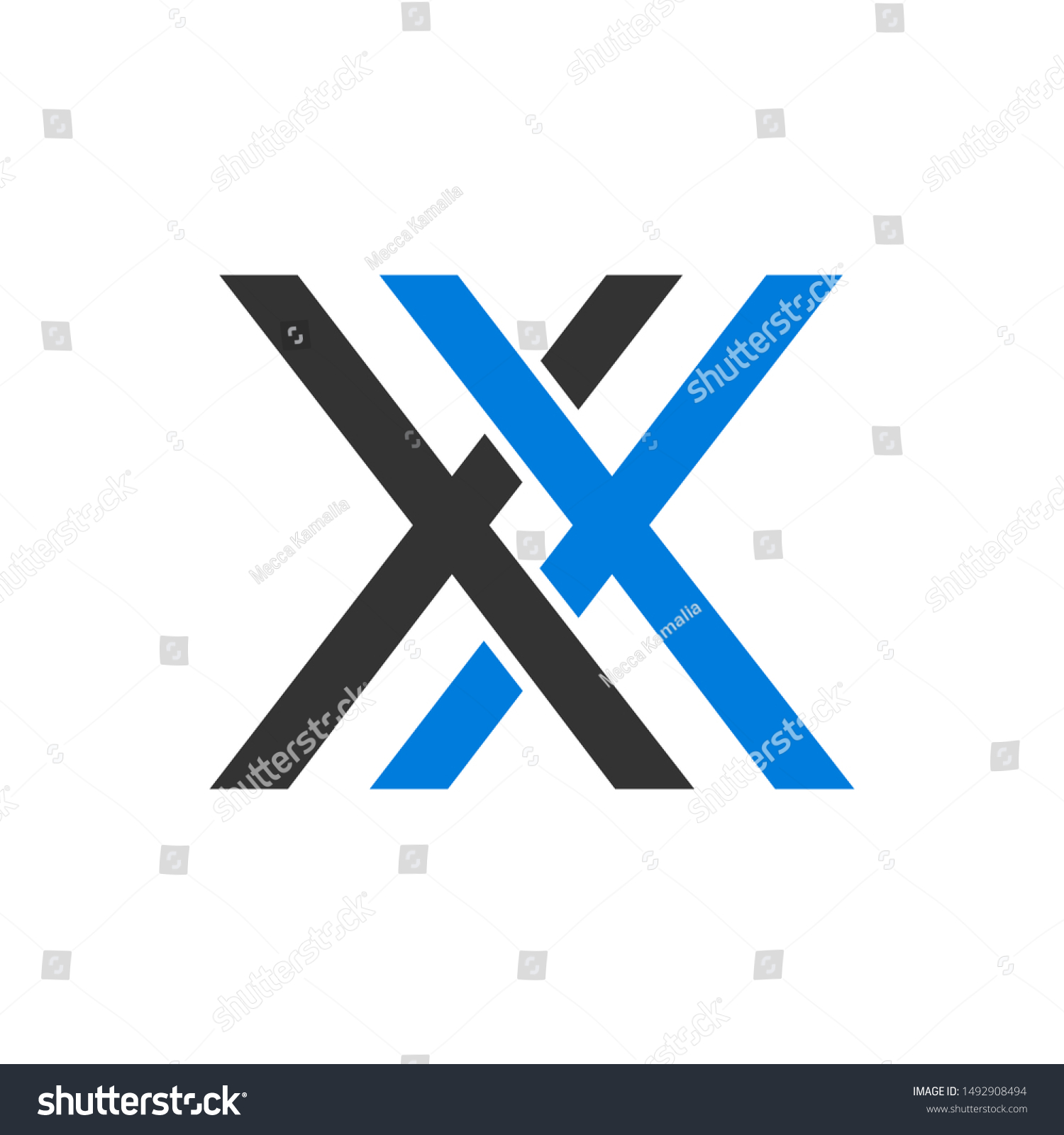 letter XX vector logo. crossed x logo - Royalty Free Stock Vector ...