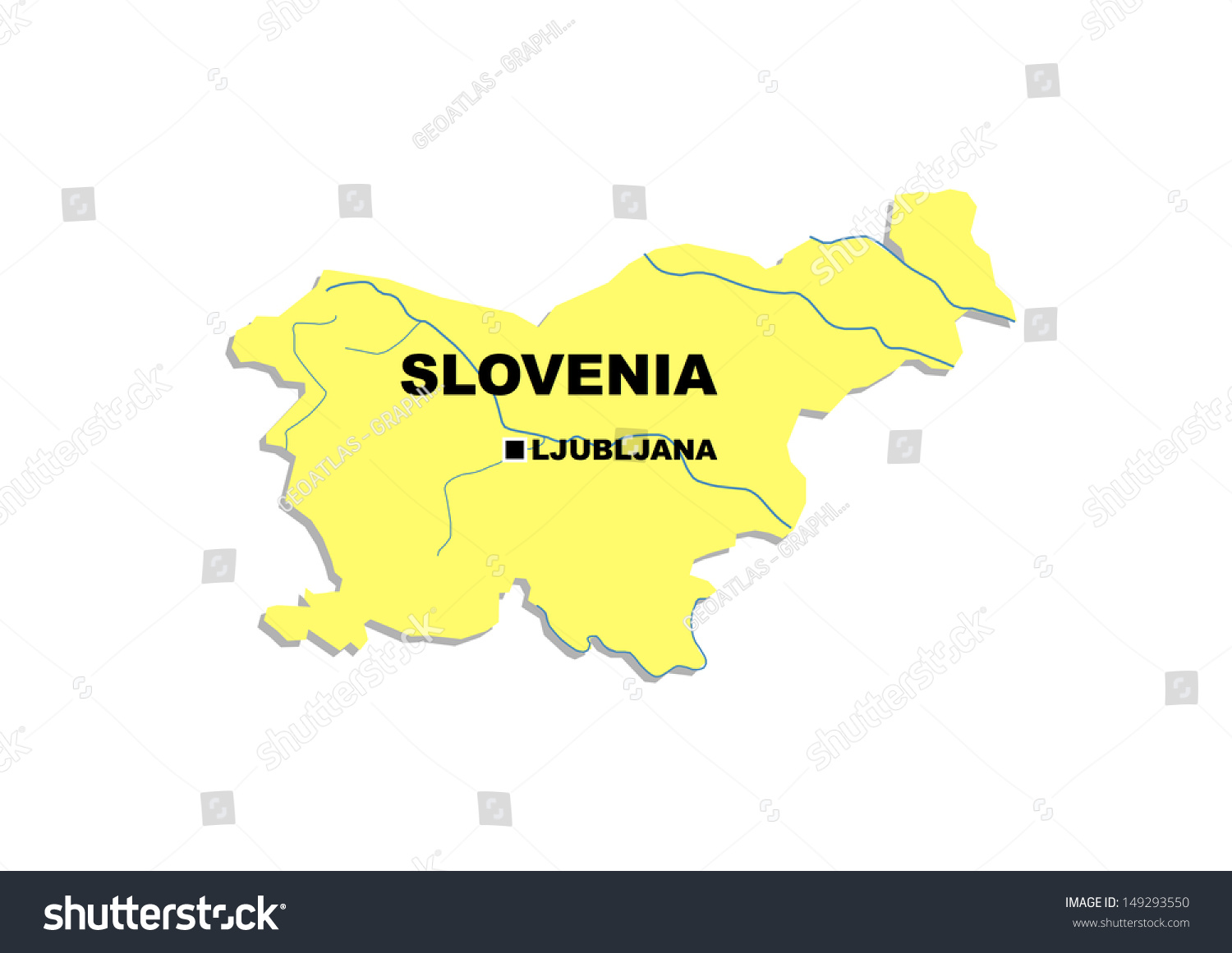 Simple map of Slovenia - Royalty Free Stock Photo 149293550 - Avopix.com