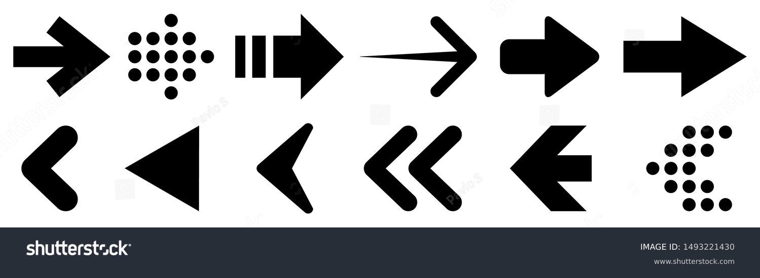 Set arrow icon. Collection different arrows sign. Black vector arrows – vector #1493221430
