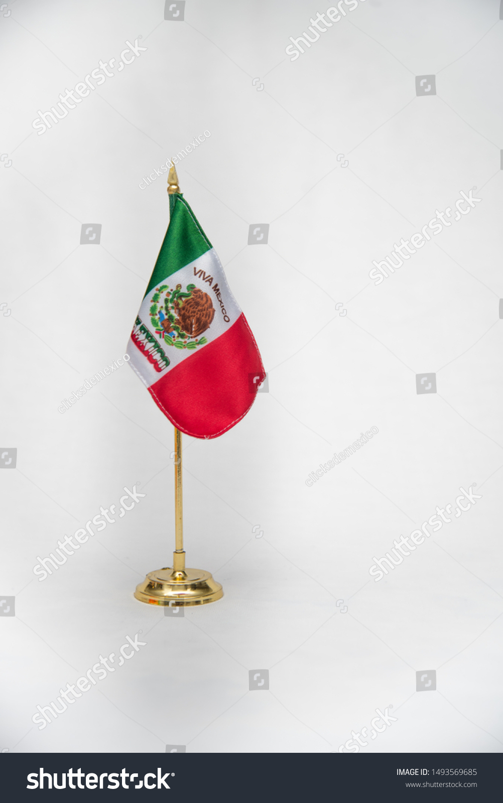 national symbols, shield and colors of the flag of Mexico, green white and red, emblems of three Mexican colors, white background
 #1493569685