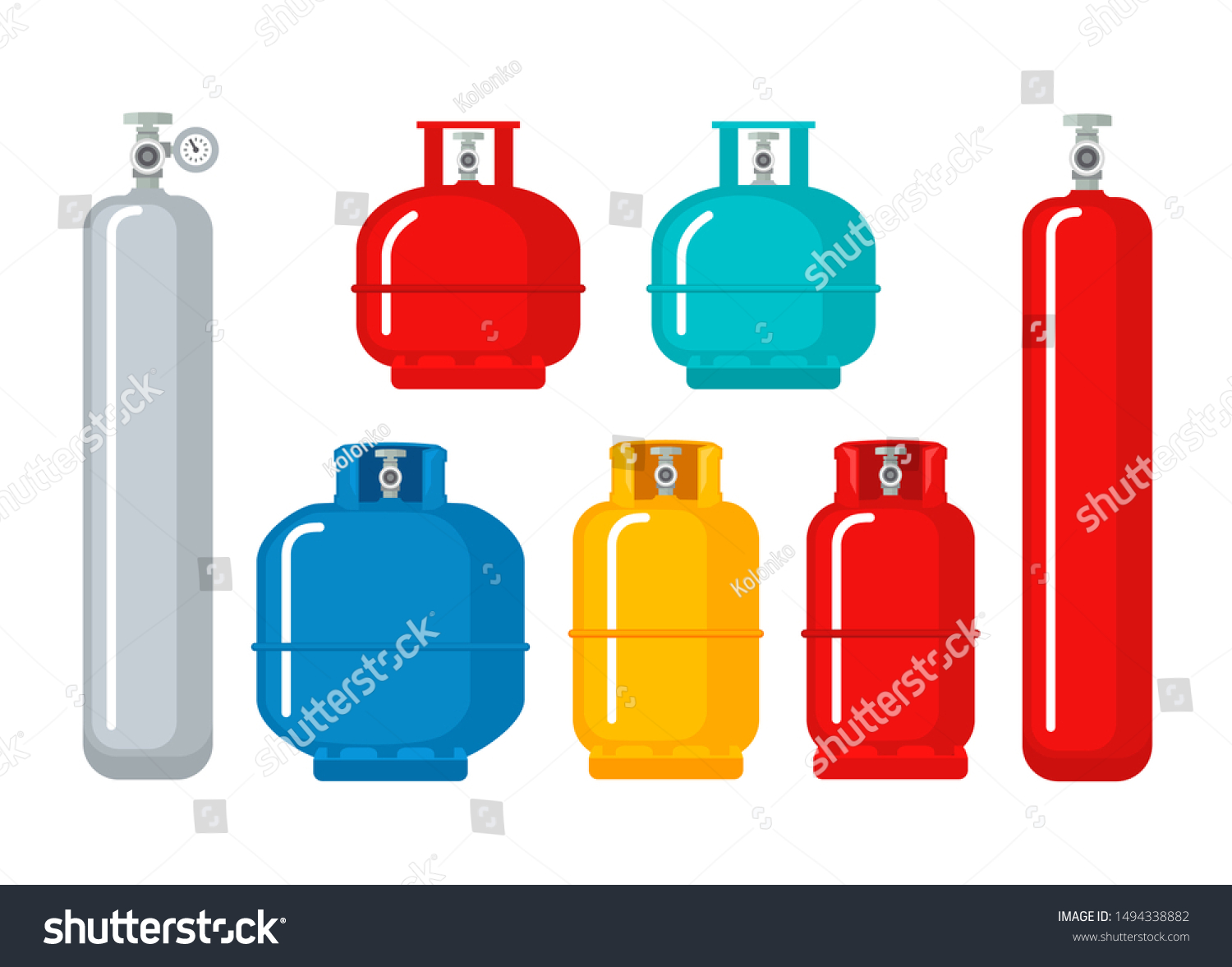 Gas Cylinder Vector Tank Lpg Propane Bottle Icon Container Oxygen Gas