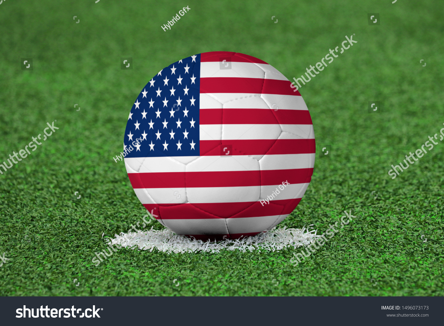 Flag of USA on Football USA Flag on soccer ball #1496073173