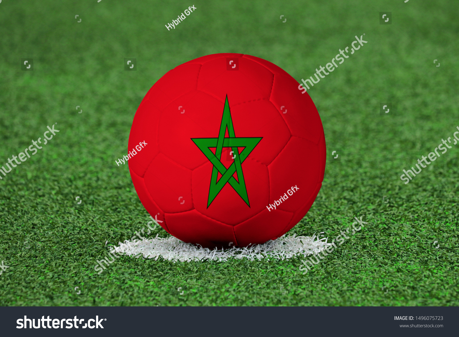 Flag of Morocco on Football Morocco Flag on soccer ball #1496075723