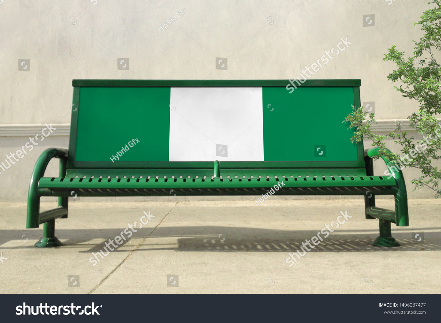 Flag of Nigeria on bench. Nigeria Flag on bench advertisement #1496087477