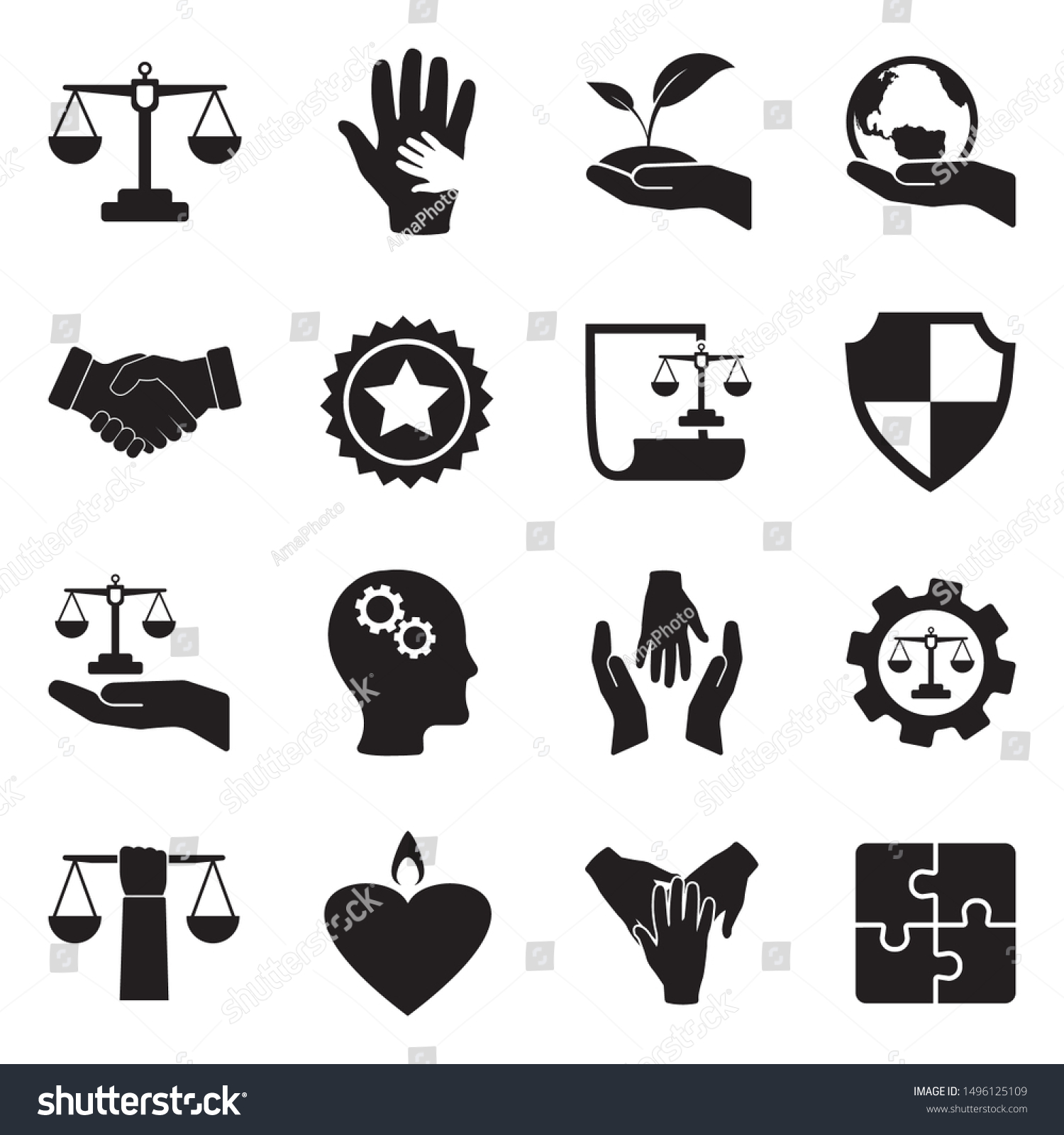 Ethics Icons. Black Flat Design. Vector - Royalty Free Stock Vector ...