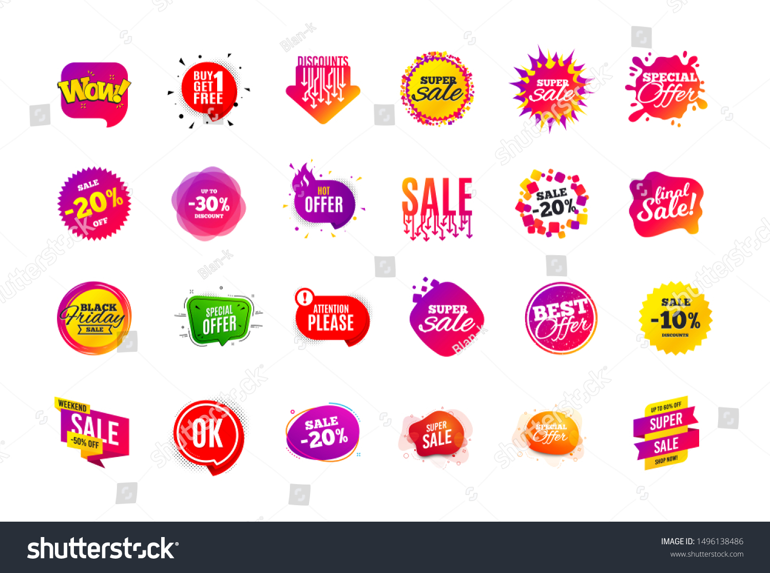 Sale banner badge. Special offer discount tags. Coupon shape templates design. Cyber monday sale discounts. Black friday shopping icons. Best ultimate offer badge. Super discount icons. Vector banners #1496138486