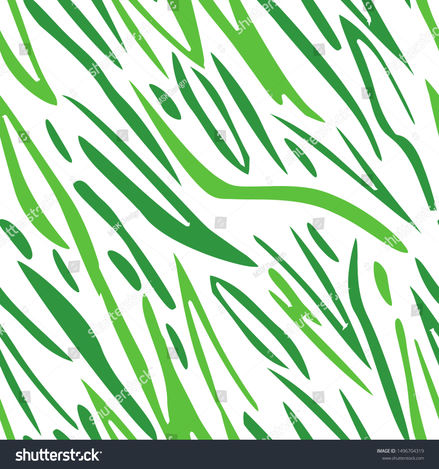 Full seamless decorative classic abstract pattern vector. Grasgreen tones and white modern design with complex stripes for textile fabric printing. Suitable for fashion use. #1496704319