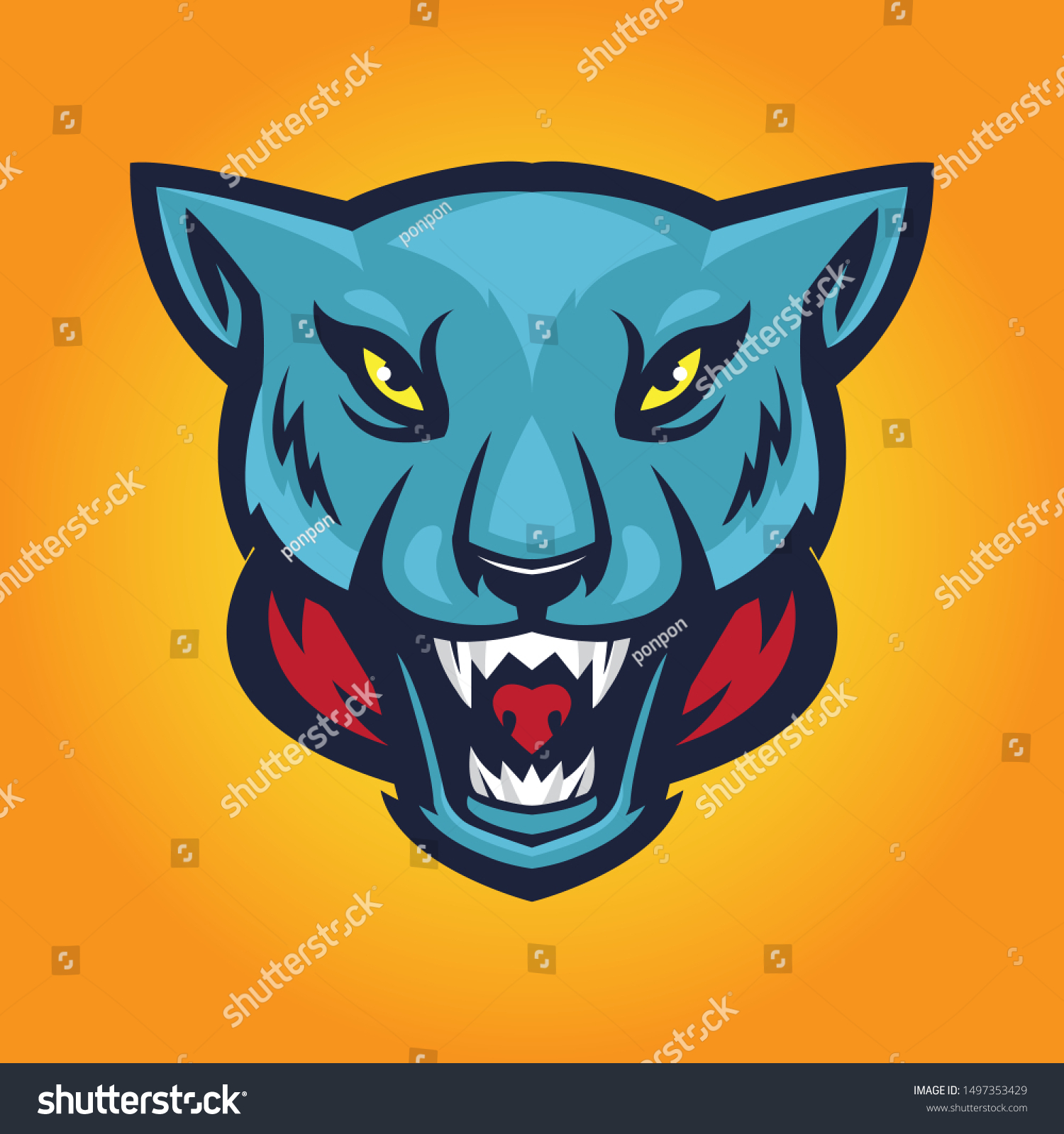 Panther Mascot Vector Logo Emblem #1497353429