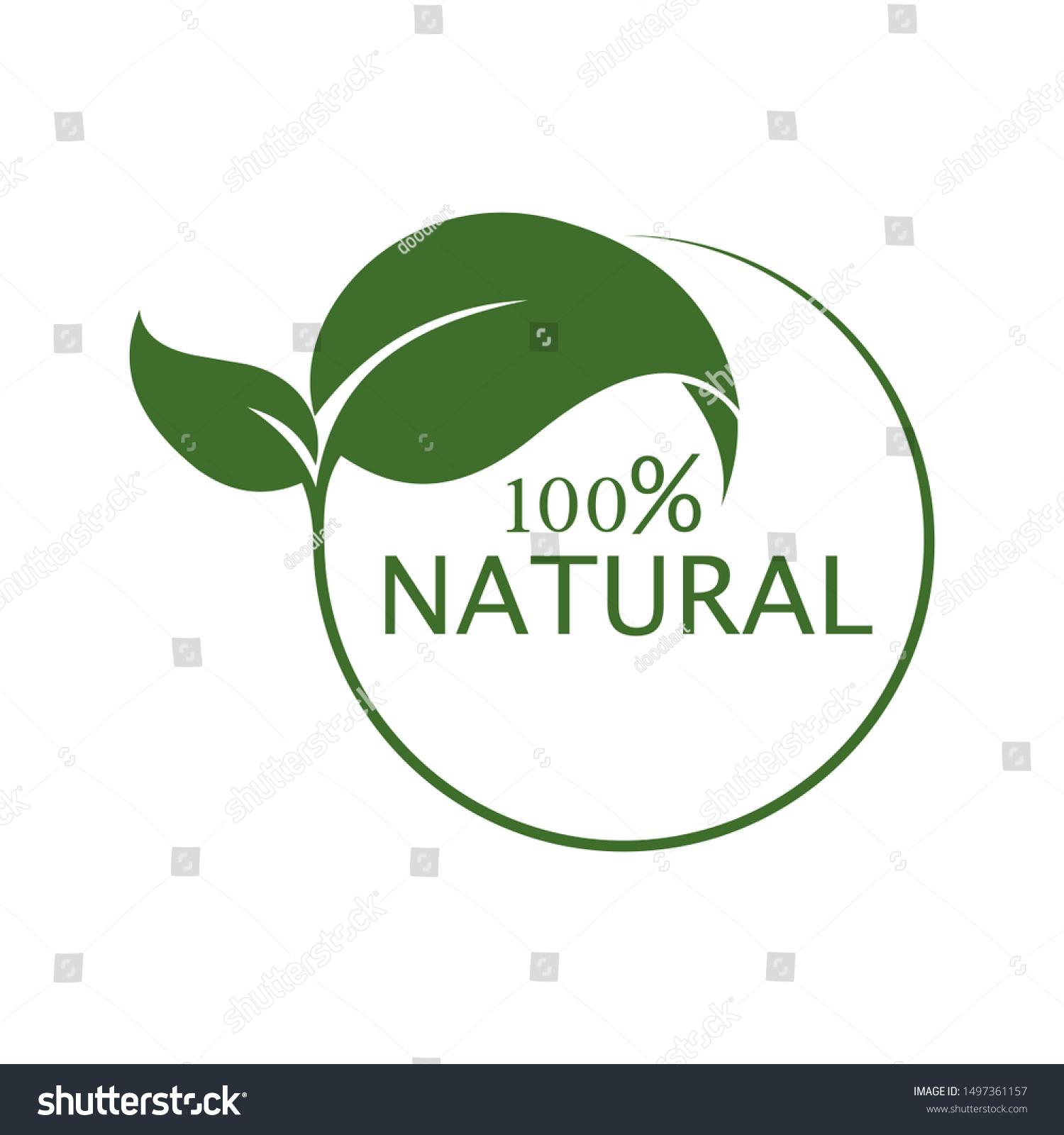 100 percent Natural. flat style logo. isolated. - Royalty Free Stock ...