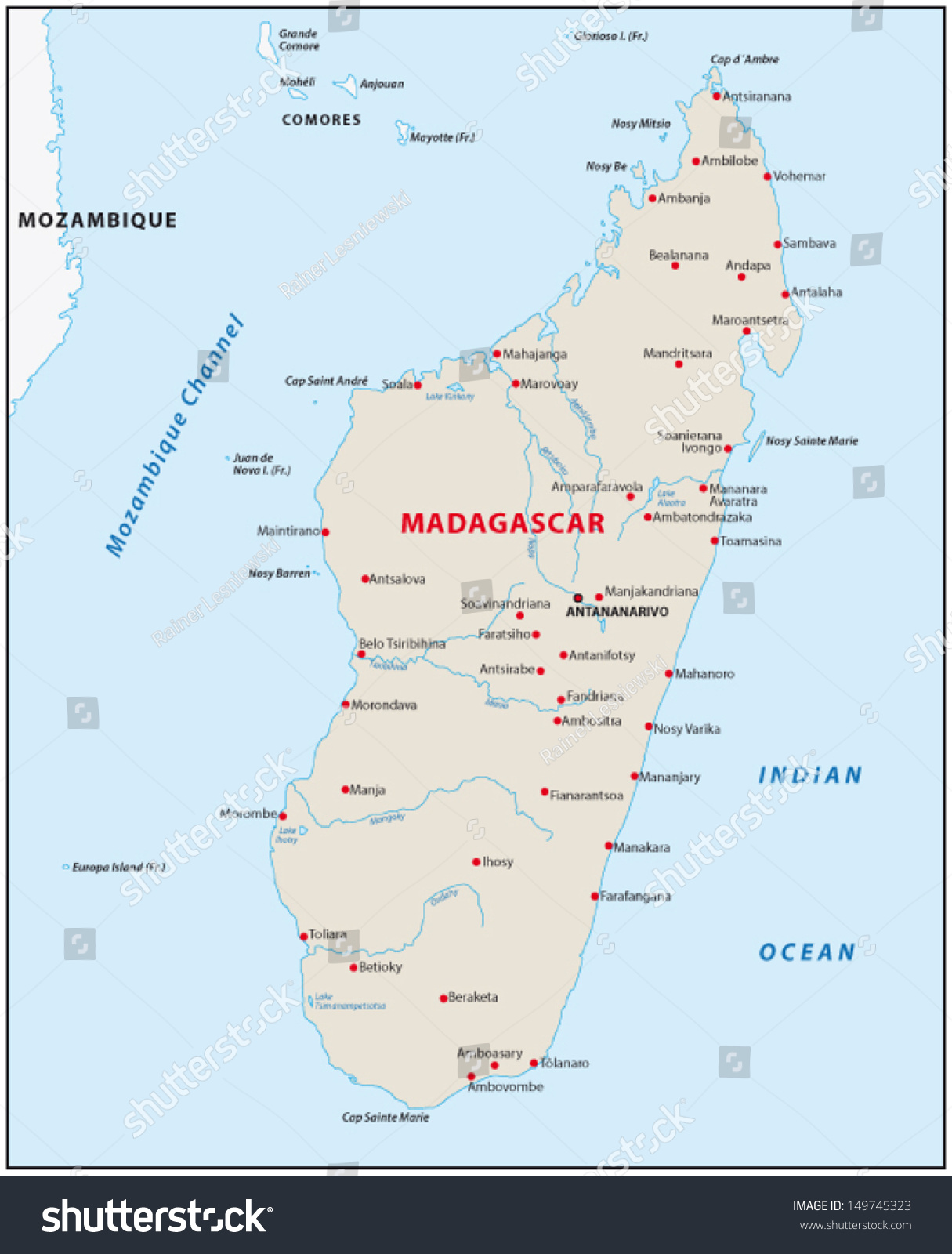 Madagascar map - Royalty Free Stock Vector 149745323 - Avopix.com