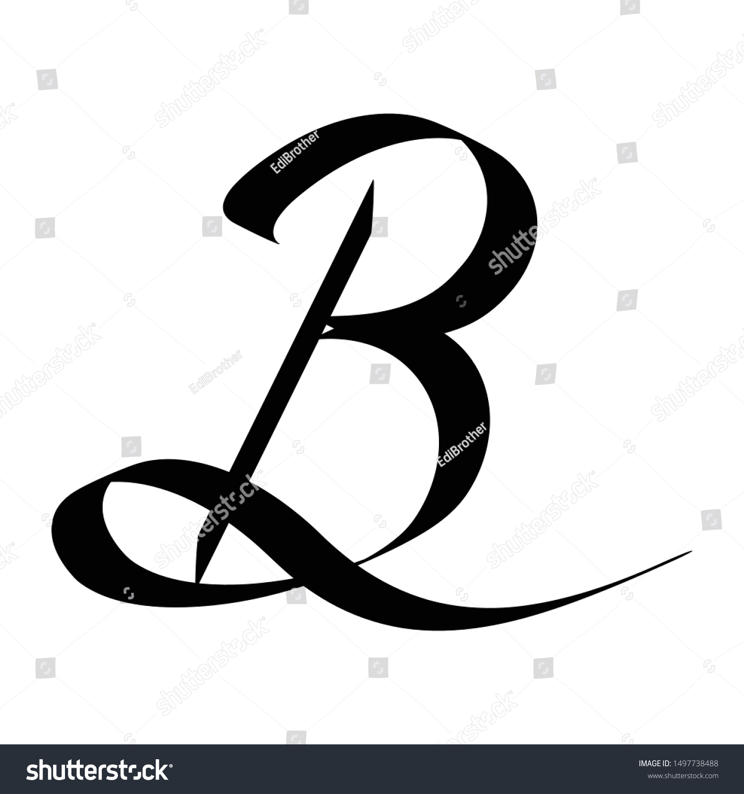 Letter B Initial Logo Simple Font - Royalty Free Stock Vector ...