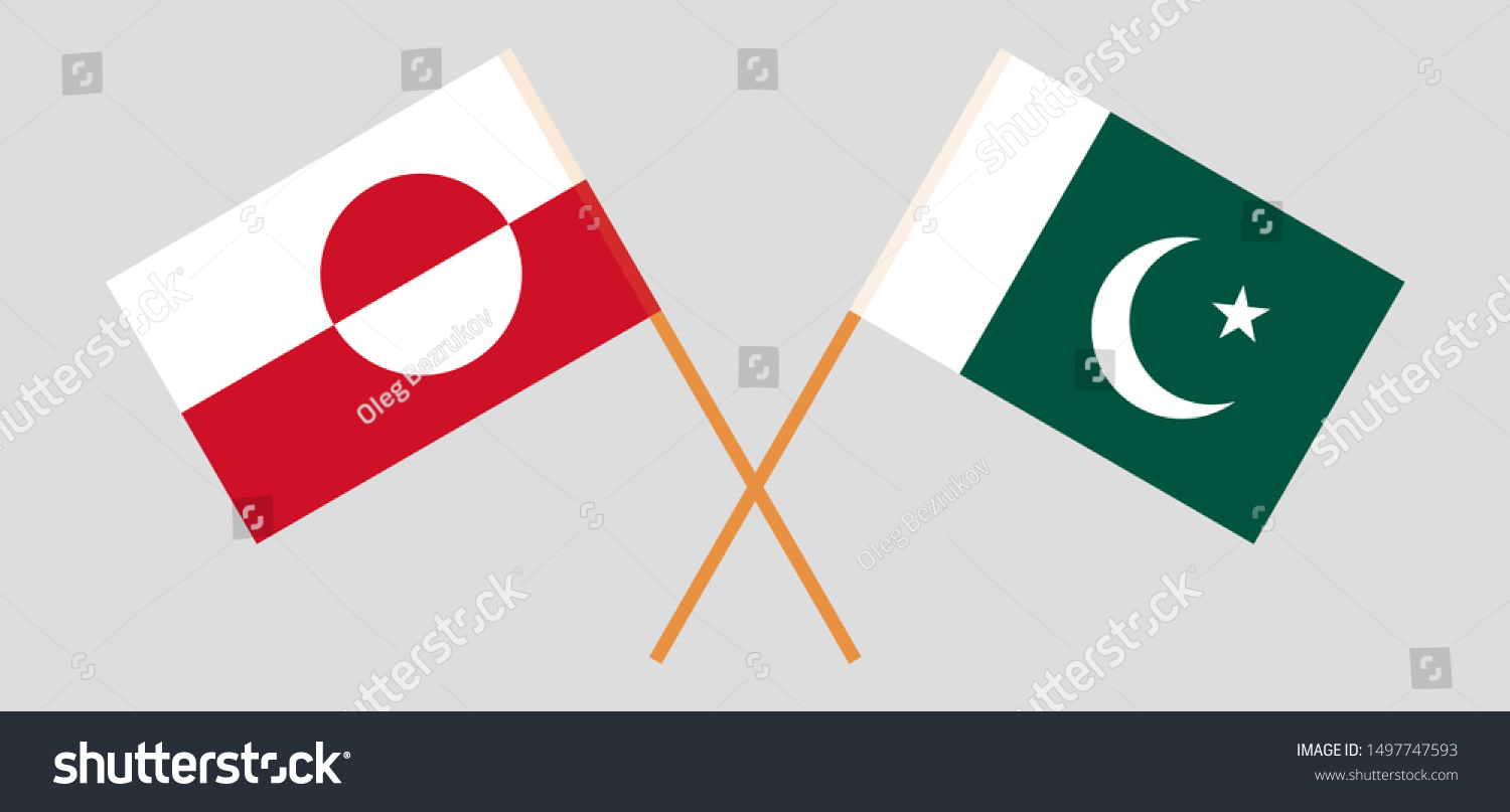 Greenland and Pakistan. Crossed Greenlandic and - Royalty Free Stock ...