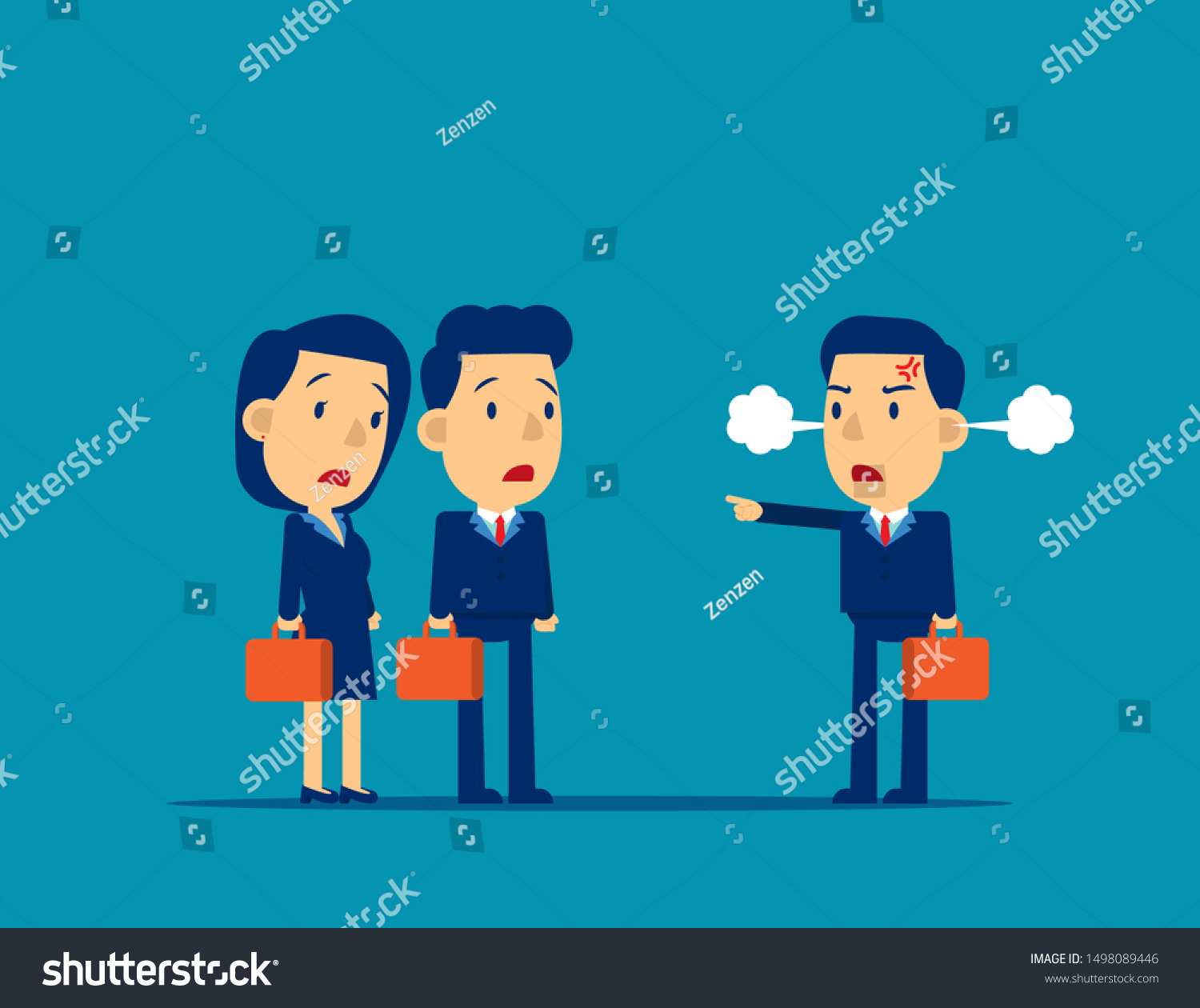 Angry People Rage And Pointing Concept Emotion Royalty Free Stock Vector 1498089446 