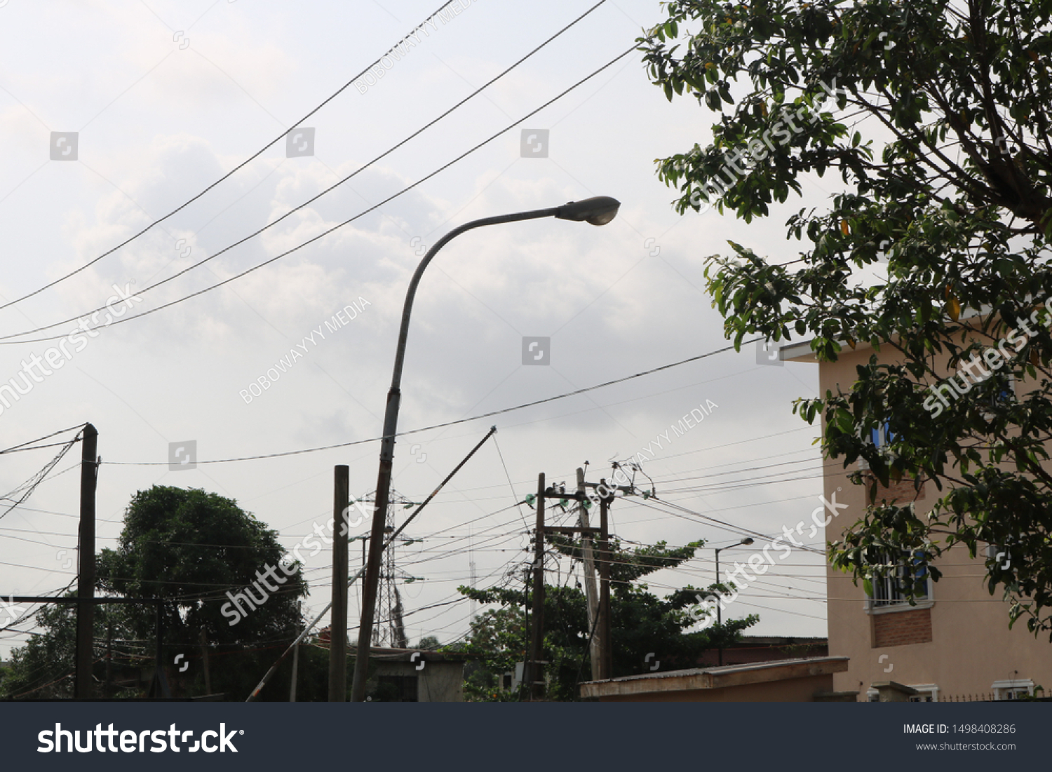 SKY/STREET LIGHT IN DAYLIGHT IN NIGERIA #1498408286