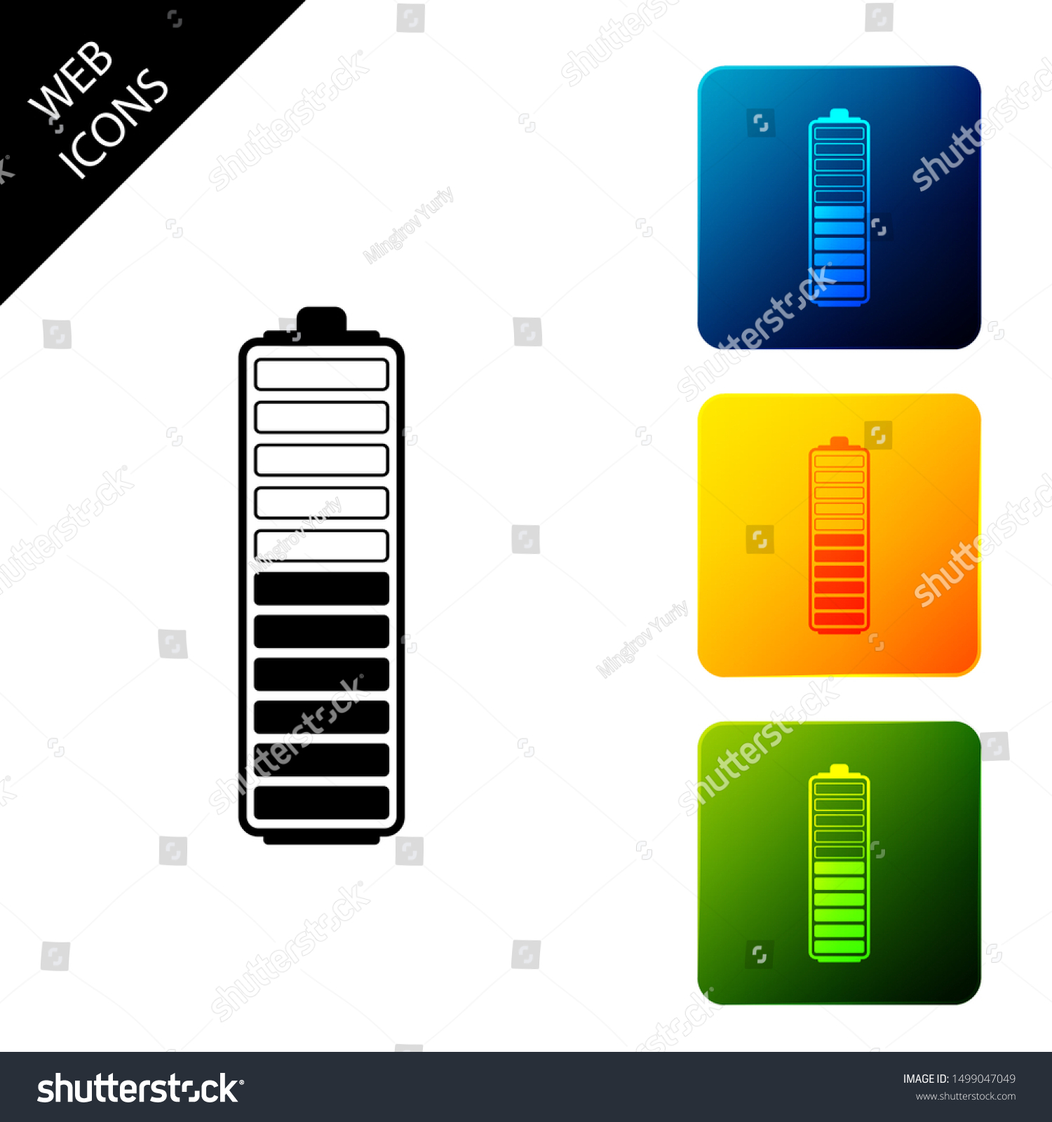 Battery Charge Level Indicator Icon Isolated Royalty Free Stock Vector 1499047049 5301