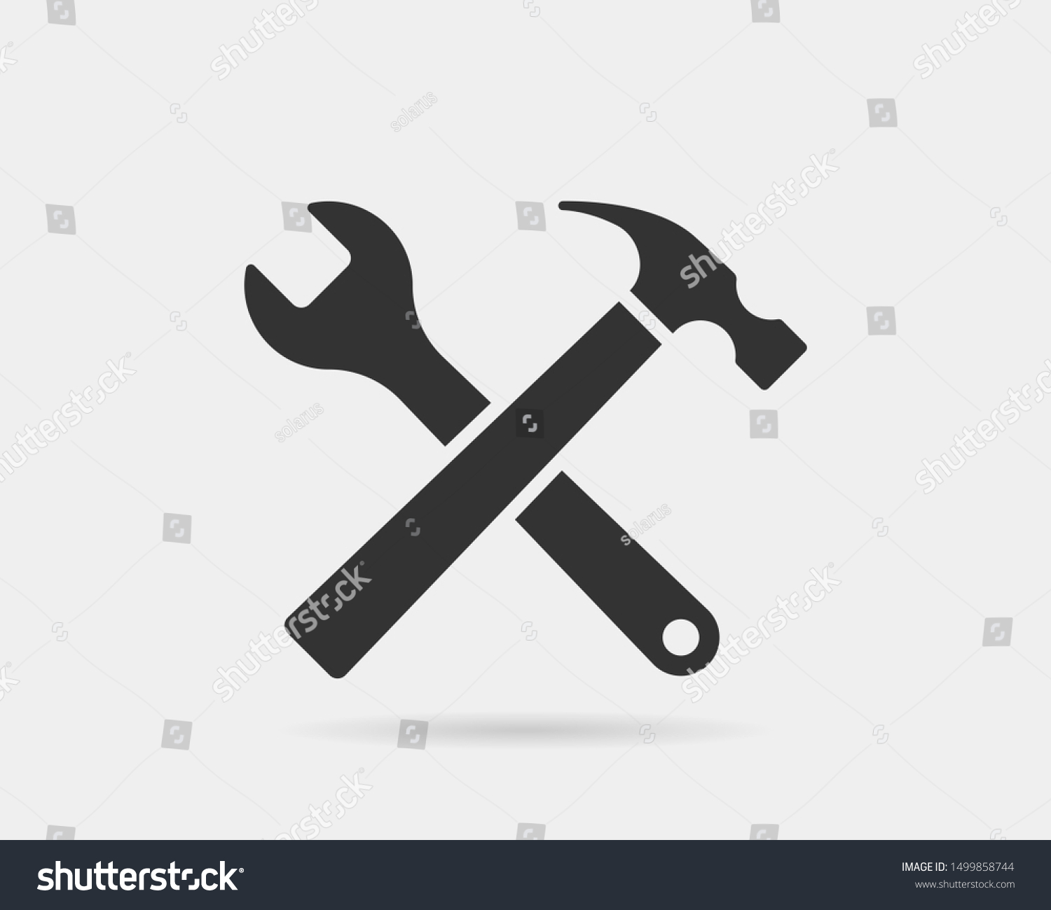 Tools vector wrench icon. Spanner logo design element. Key tool isolated on white background #1499858744