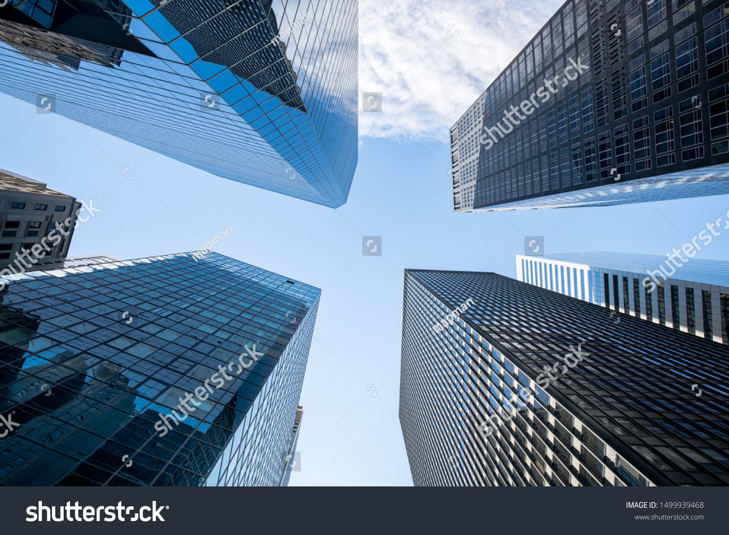 Modern skyscraper buildings in the financial district of Manhattan, New York City, USA #1499939468