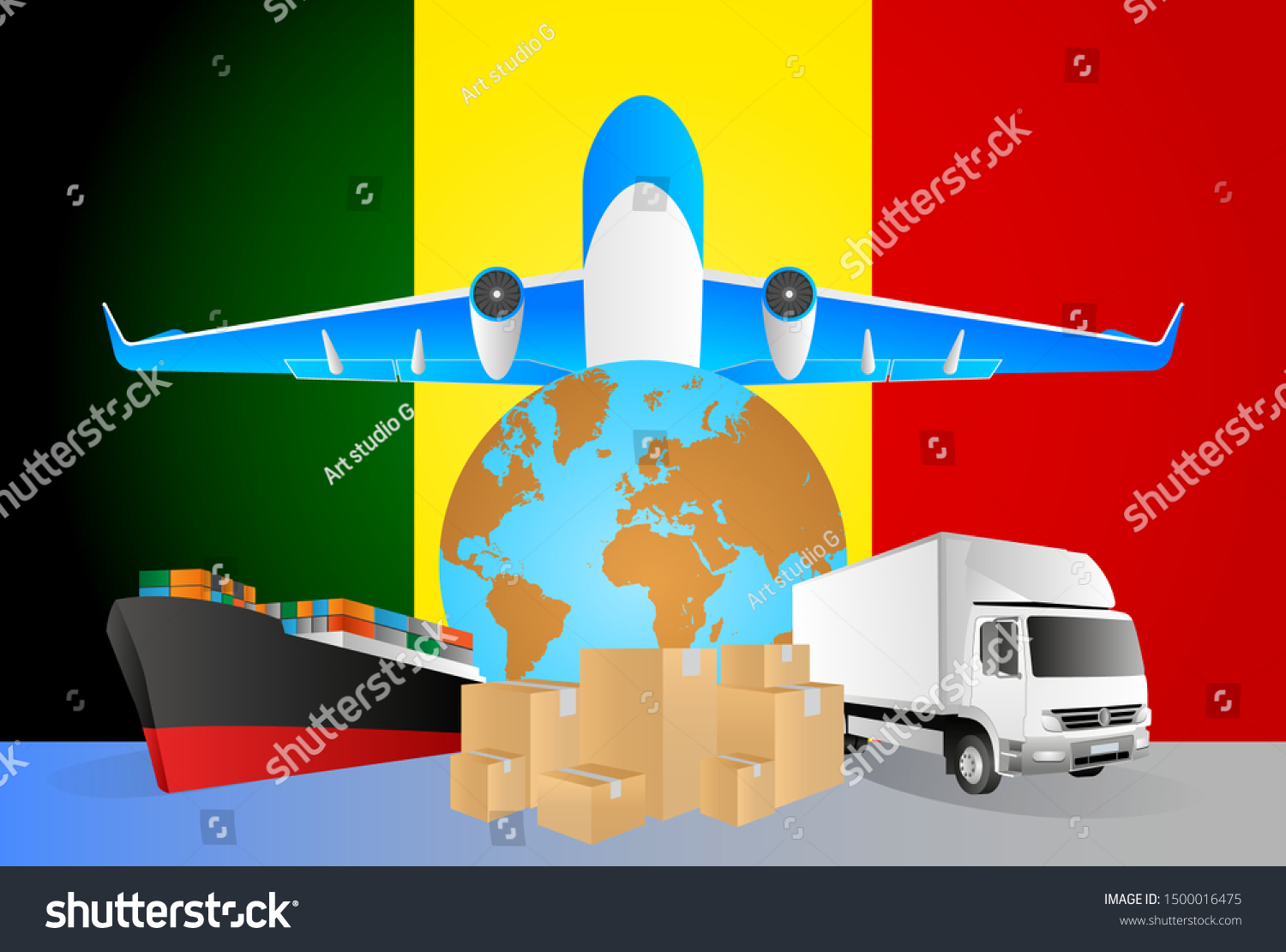 Senegal logistics concept illustration. National - Royalty Free Stock ...