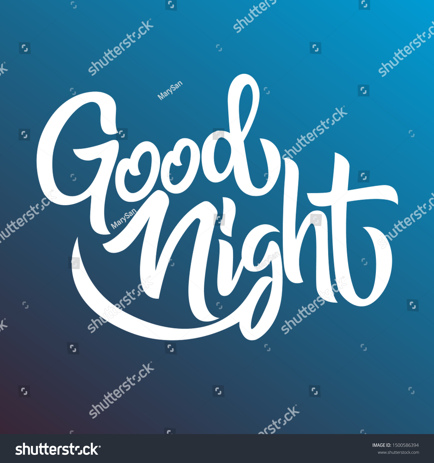 Good night white handwriting lettering isolated - Royalty Free Stock ...