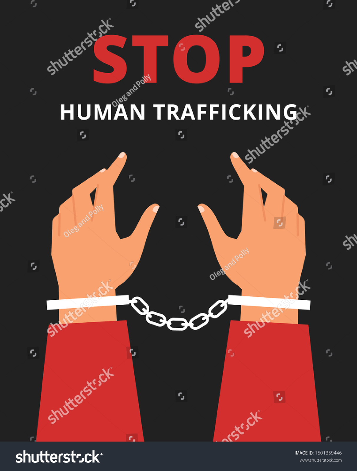 Stop human trafficking poster illustration. Arms - Royalty Free Stock ...