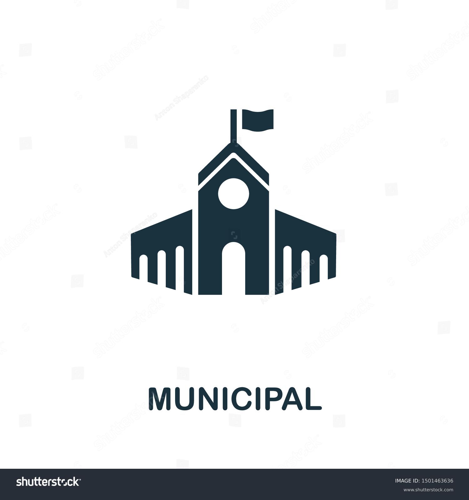 Municipal icon vector illustration. Creative sign from buildings icons collection. Filled flat Municipal icon for computer and mobile. Symbol, logo vector graphics. #1501463636