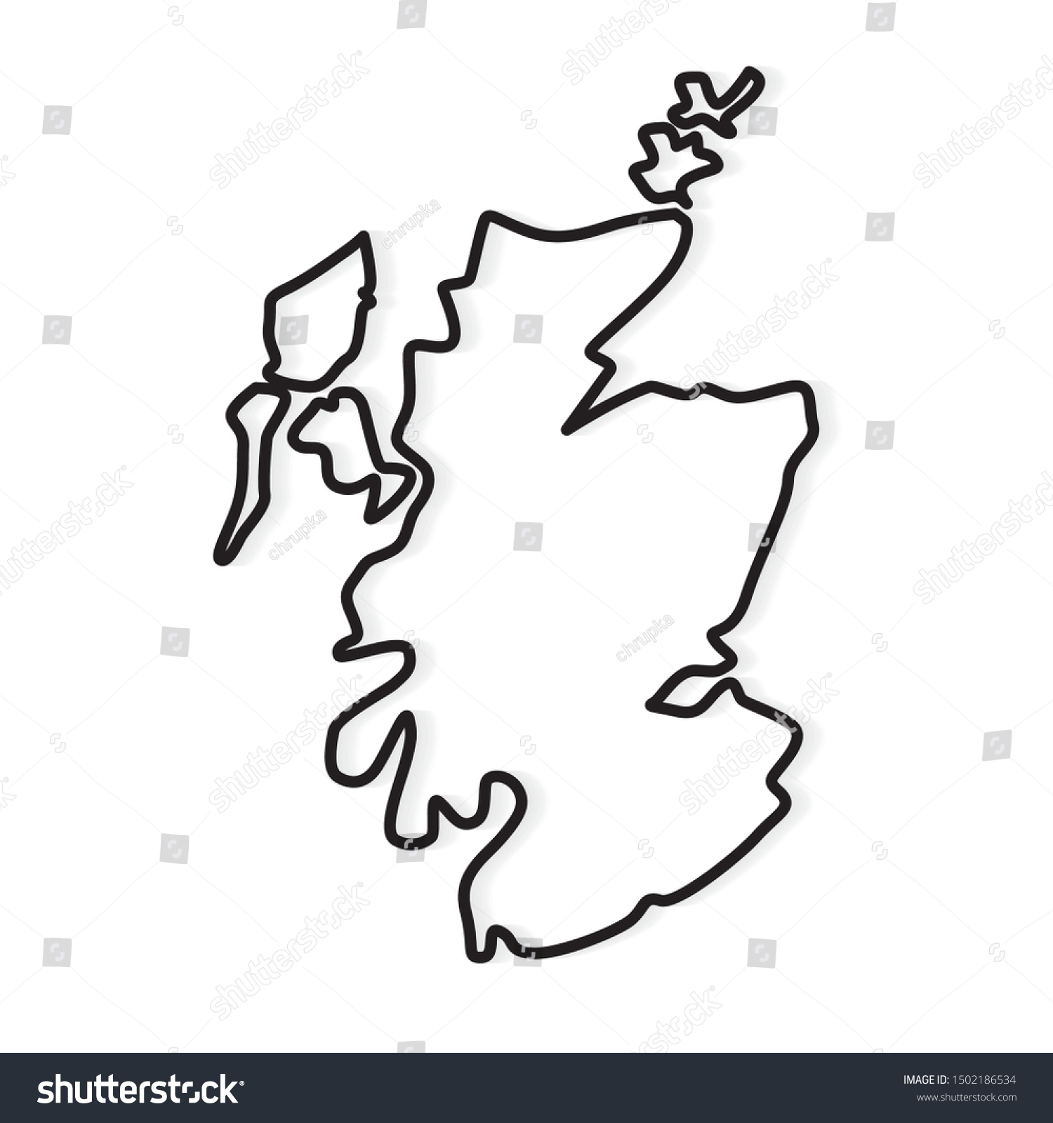 Abstract Black Outline Of Scotland Map Vector Royalty Free Stock   Avopix 1502186534 