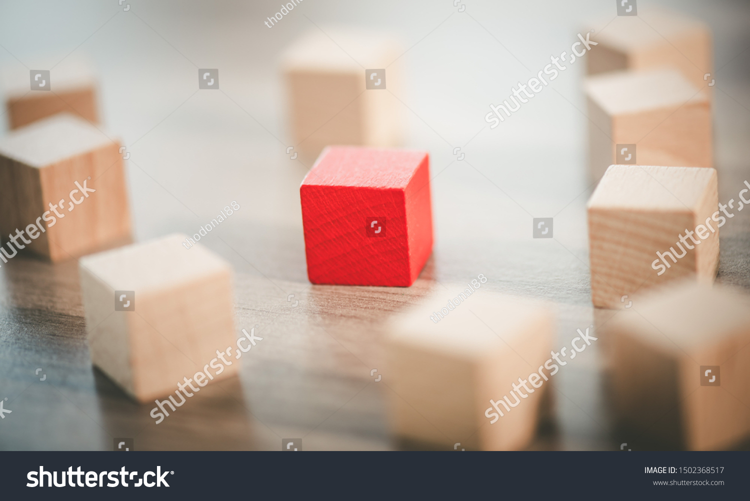 Concept of individuality with wooden cubes #1502368517