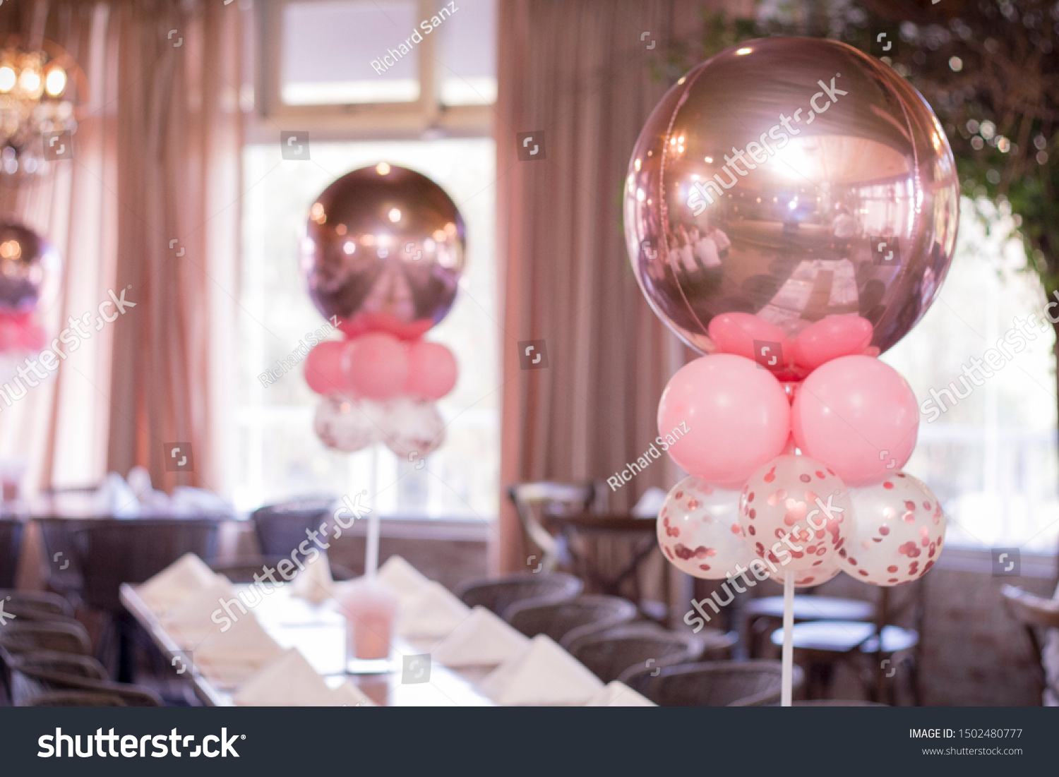 metal pink ballons birthday decoration #1502480777